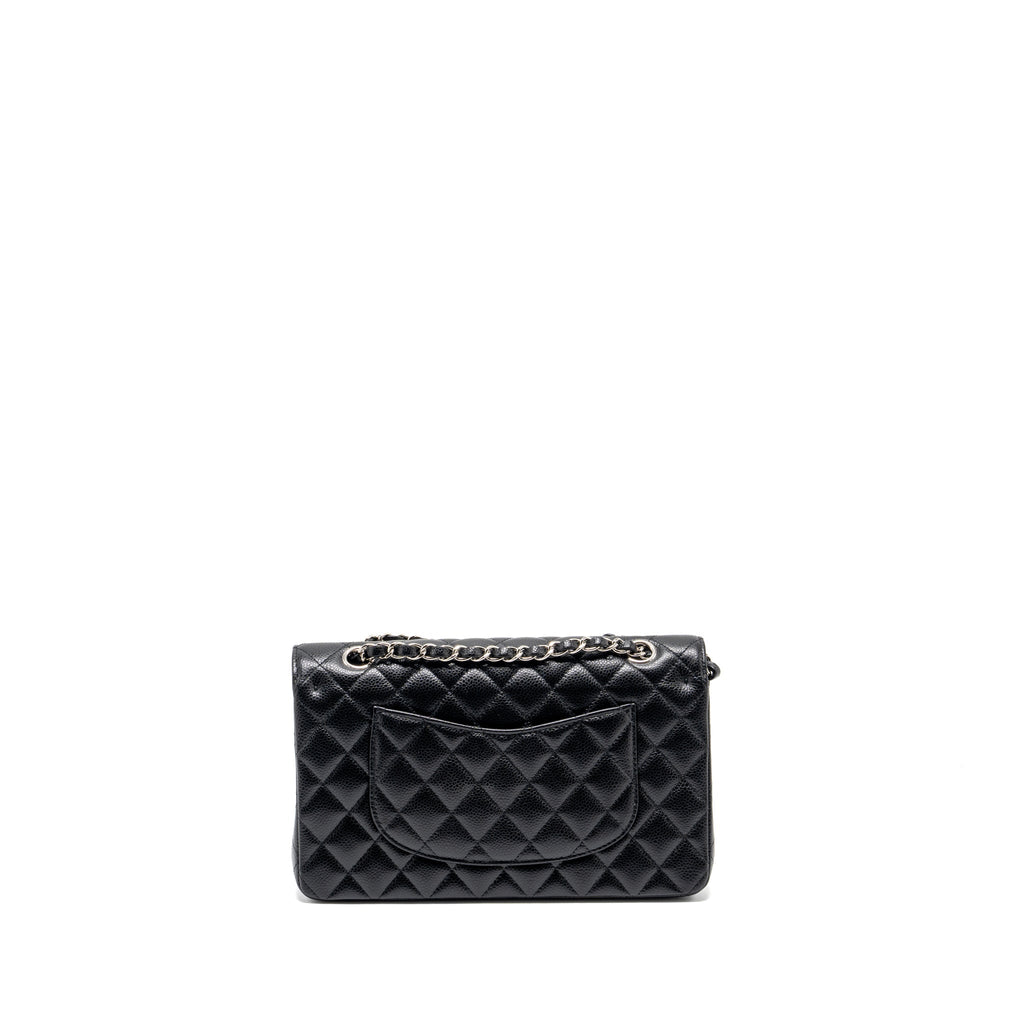 CHANEL MEDIUM CLASSIC DOUBLE FLAP BAG CAVIAR BLACK SHW