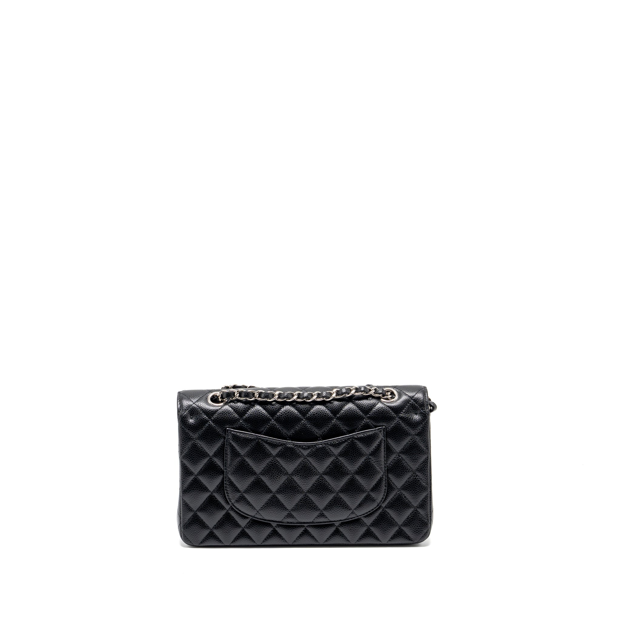 CHANEL MEDIUM CLASSIC DOUBLE FLAP BAG CAVIAR BLACK SHW