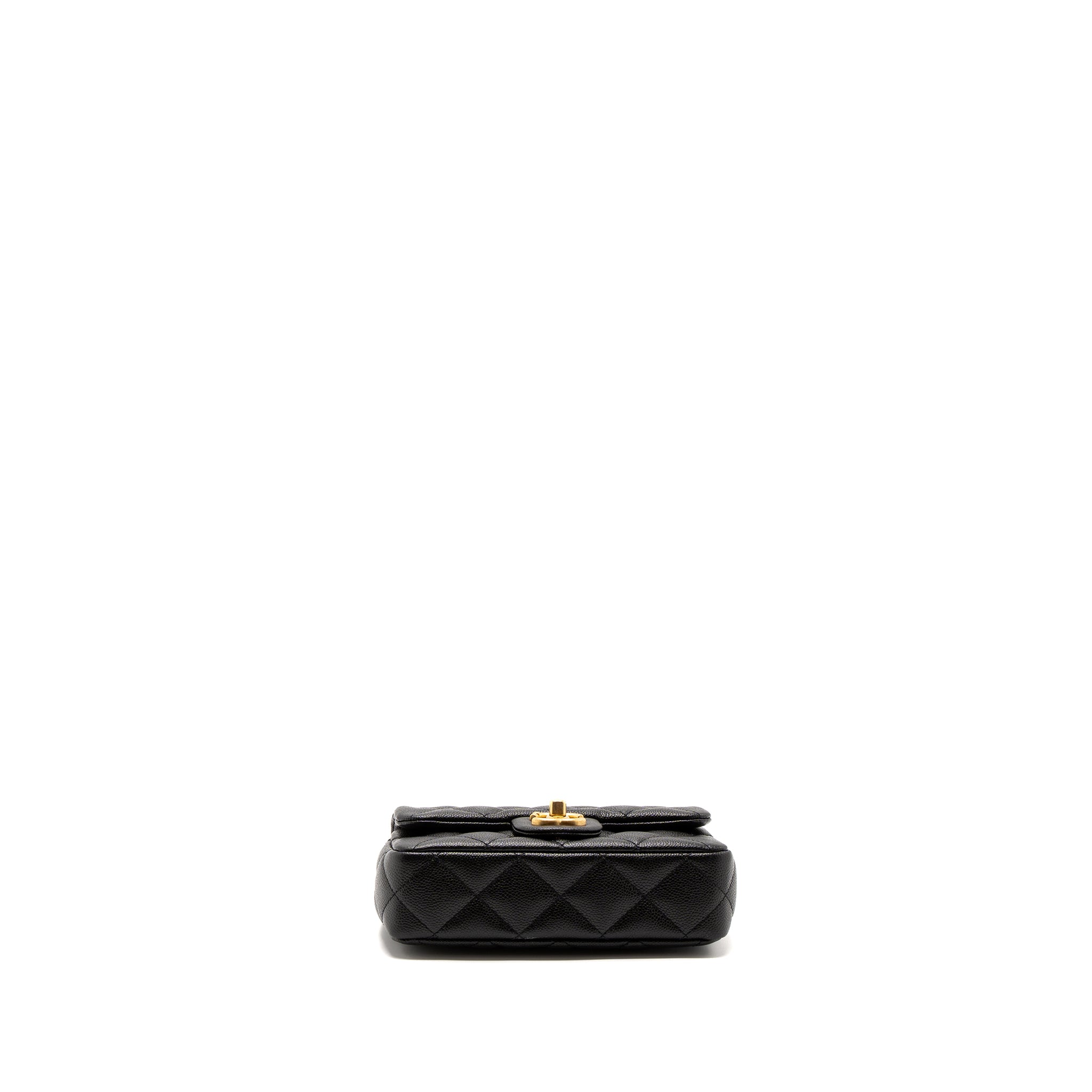 CHANEL 23P MINI COCO LOVE FLAP BAG CAVIAR BLACK BRUSHED GHW(MICROCHIP)