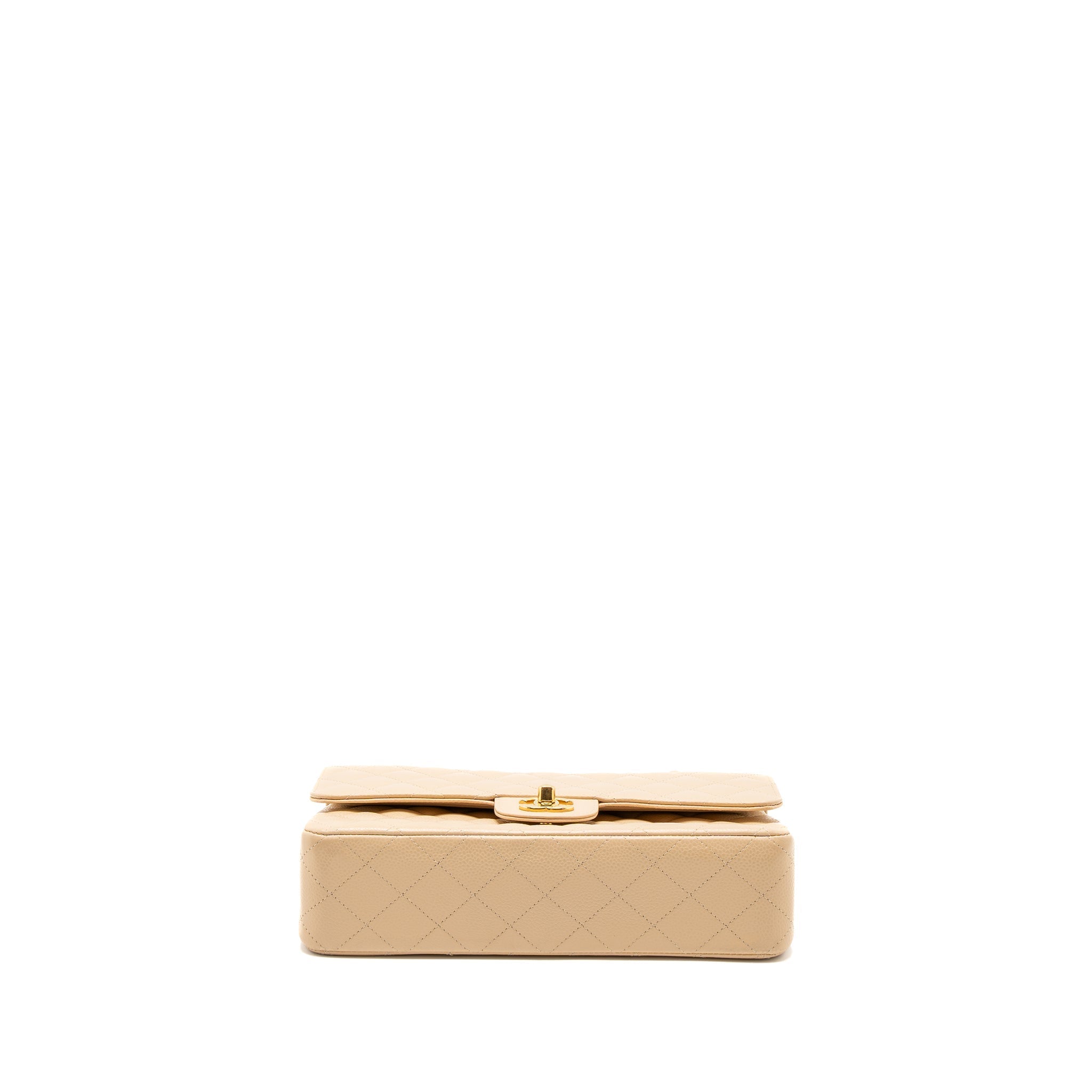 CHANEL MEDIUM CLASSIC DOUBLE FLAP BAG CAVIAR BEIGE GHW