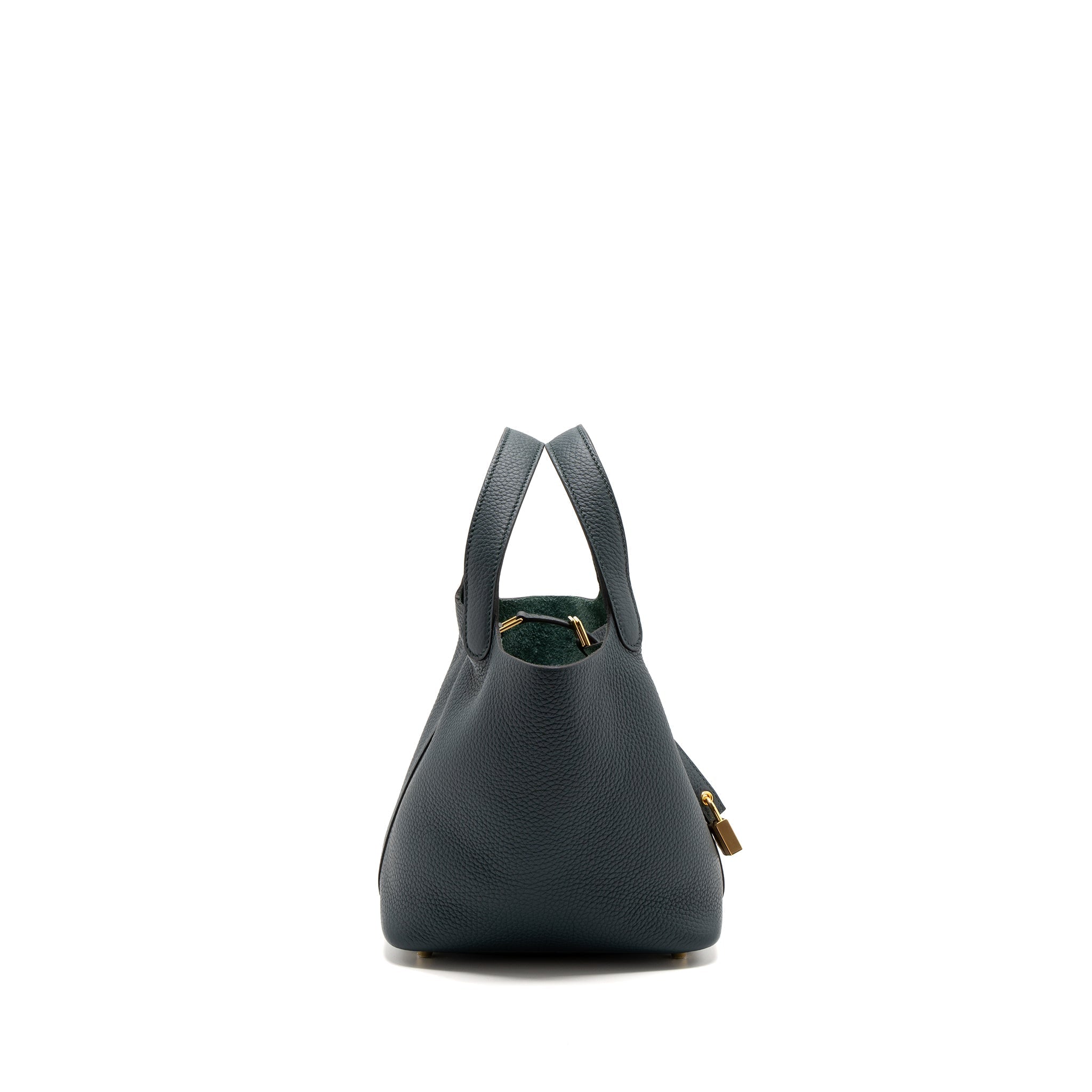 HERMES PICOTIN 18 LOCK BAG CLEMENCE VERT CYPRES GHW