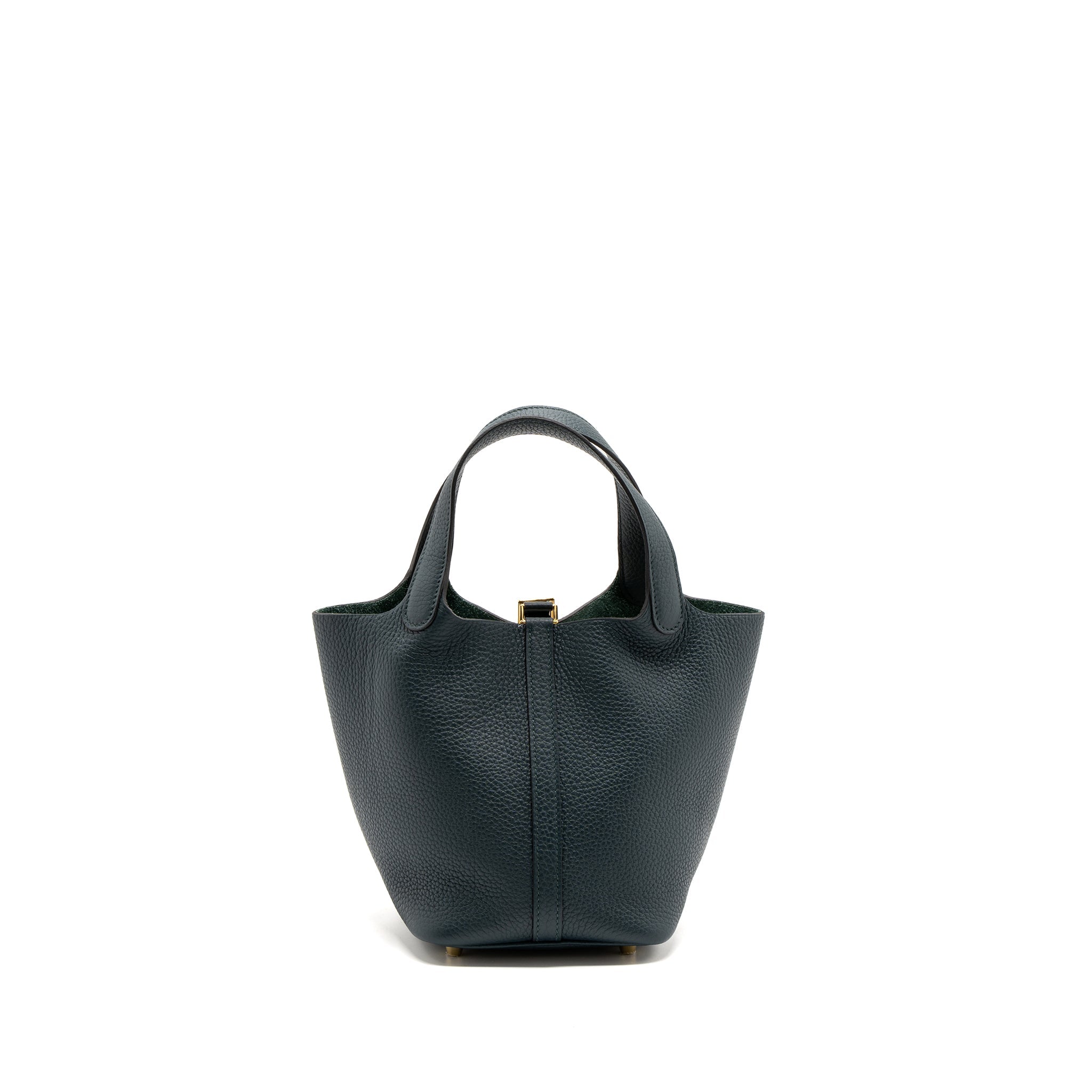 HERMES PICOTIN 18 LOCK BAG CLEMENCE VERT CYPRES GHW
