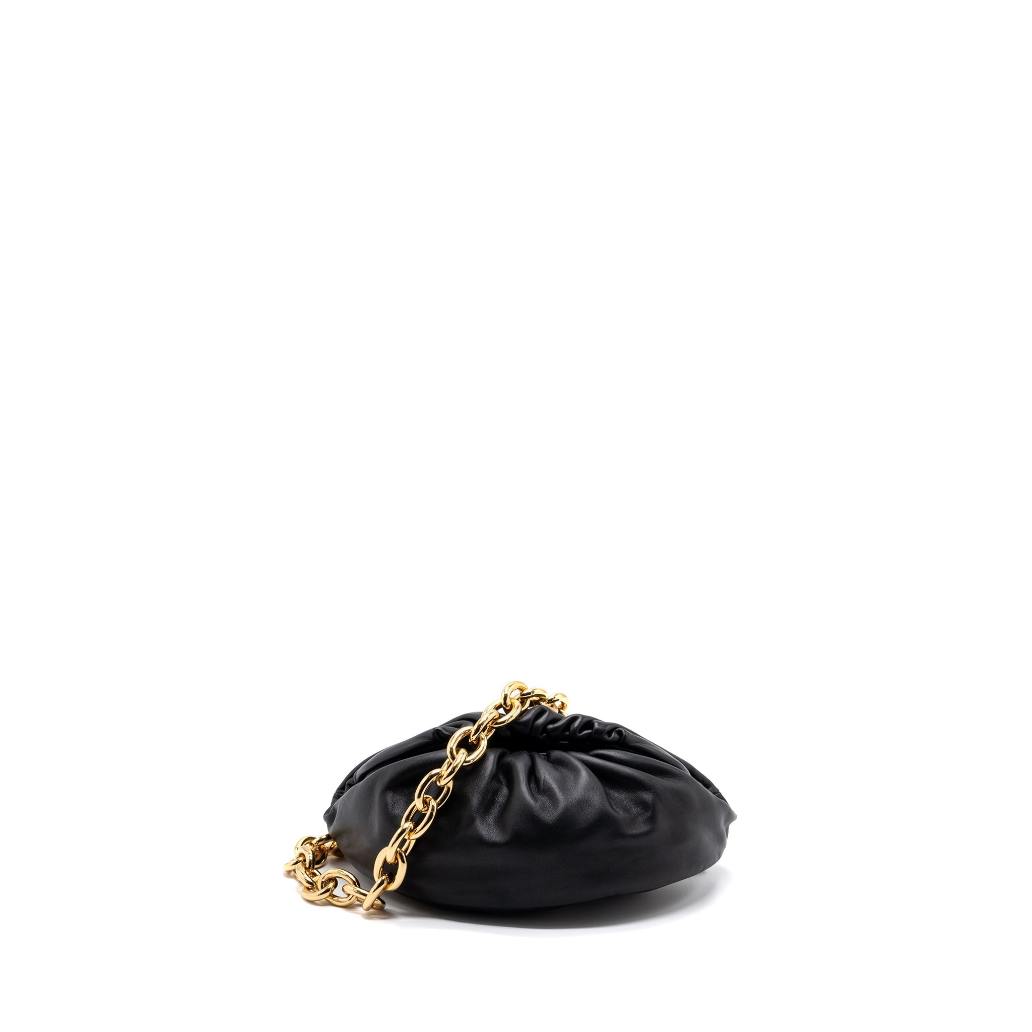 BOTTEGA VENETA THE MINI POUCH BELT BAG CALFSKIN BLACK GHW