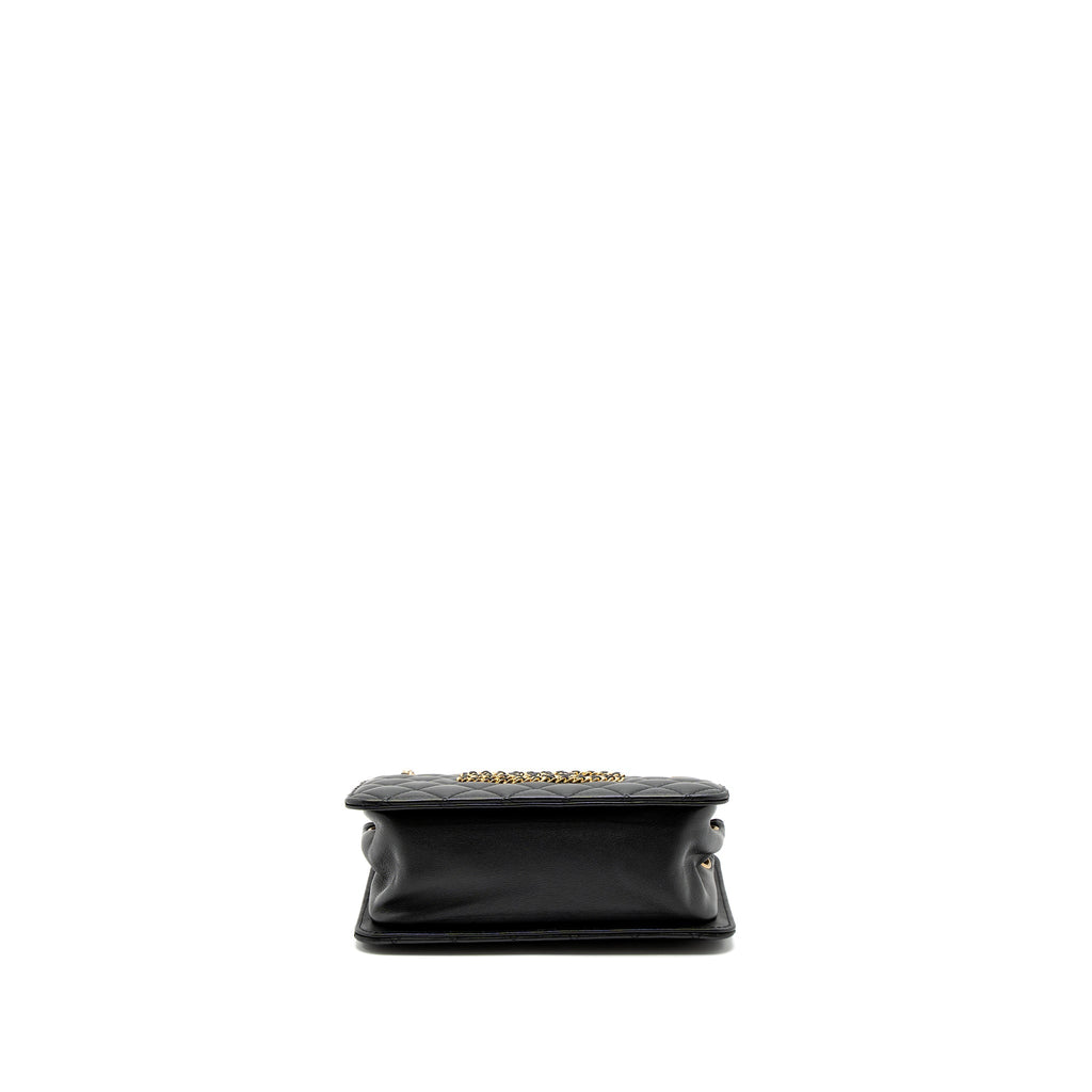 CHANEL GIANT CC LOGO MINI TOTE BAG LAMBSKIN BLACK GHW