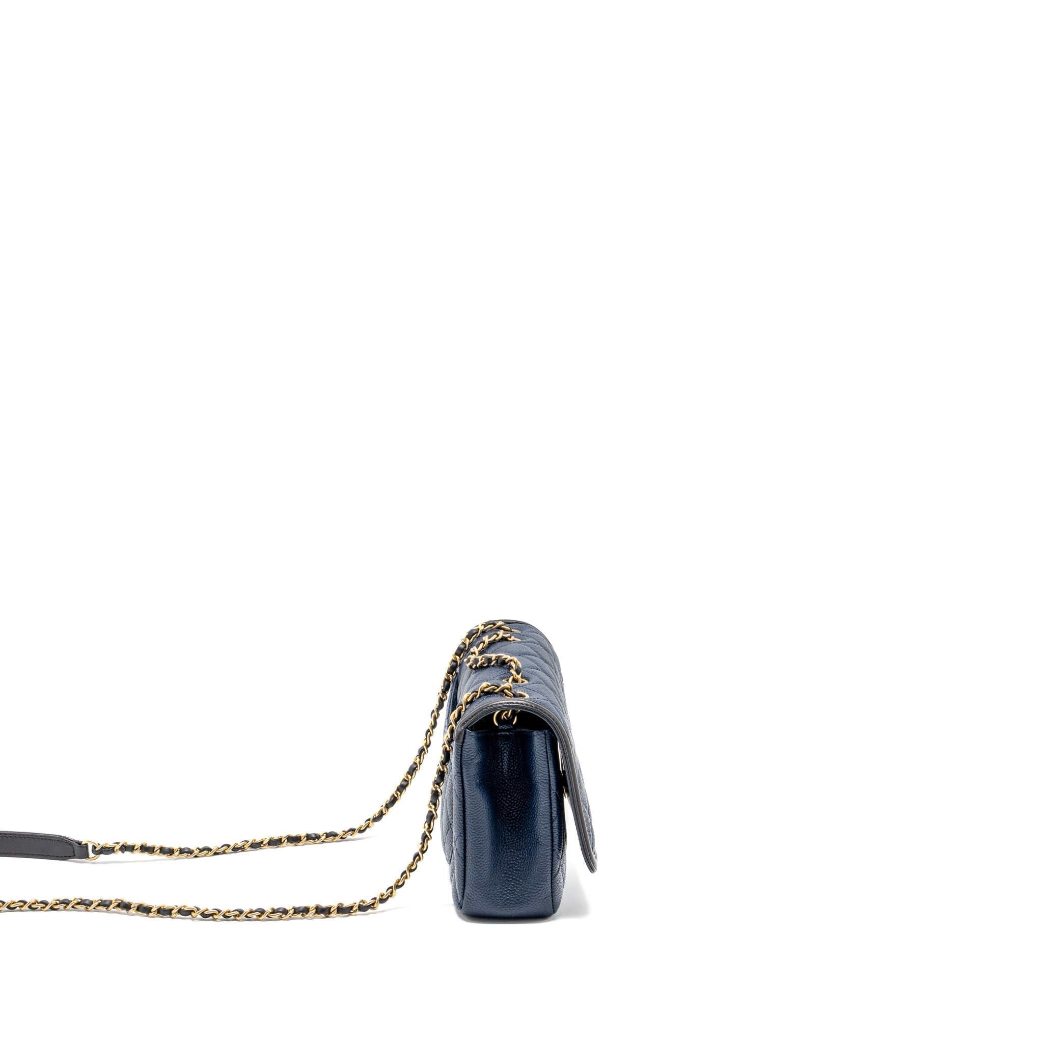 CHANEL FILIGREE FLAP BAG CAVIAR NAVY/BLACK GHW