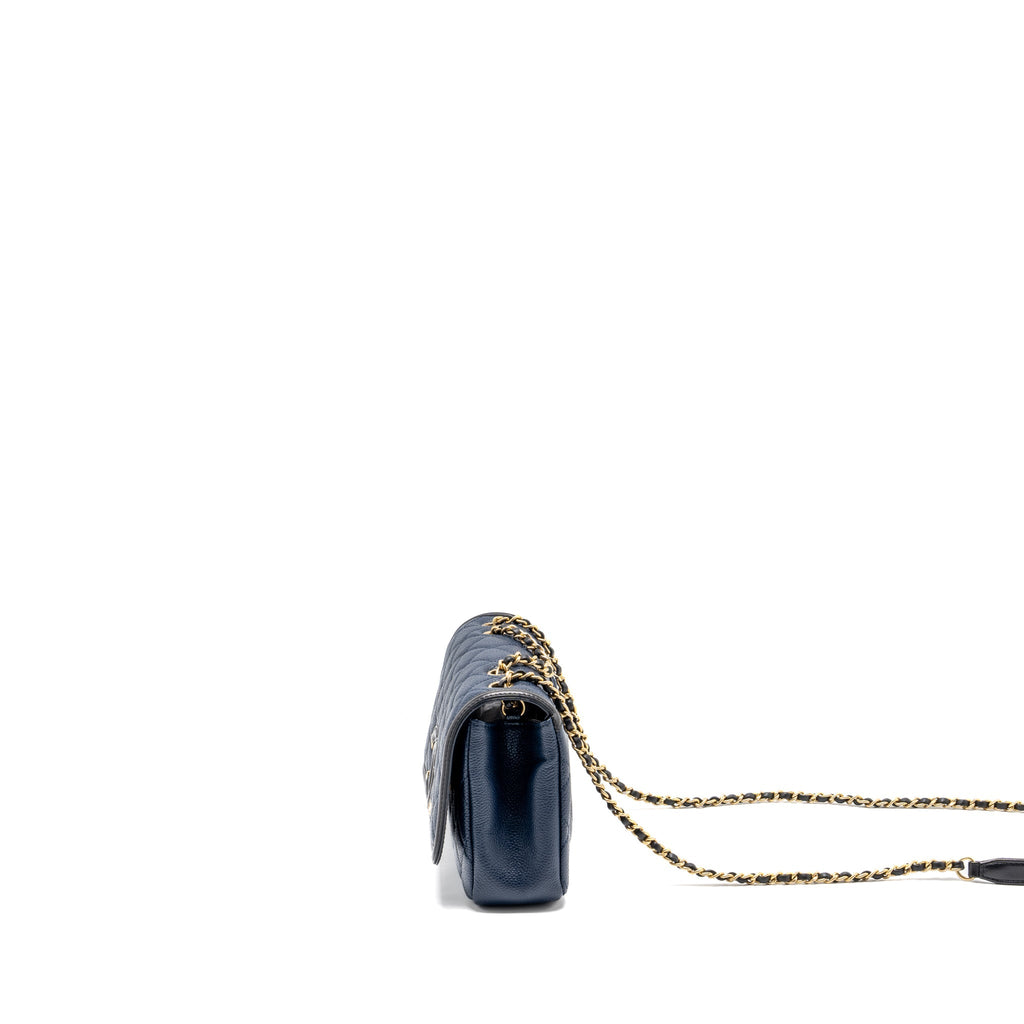 CHANEL FILIGREE FLAP BAG CAVIAR NAVY/BLACK GHW