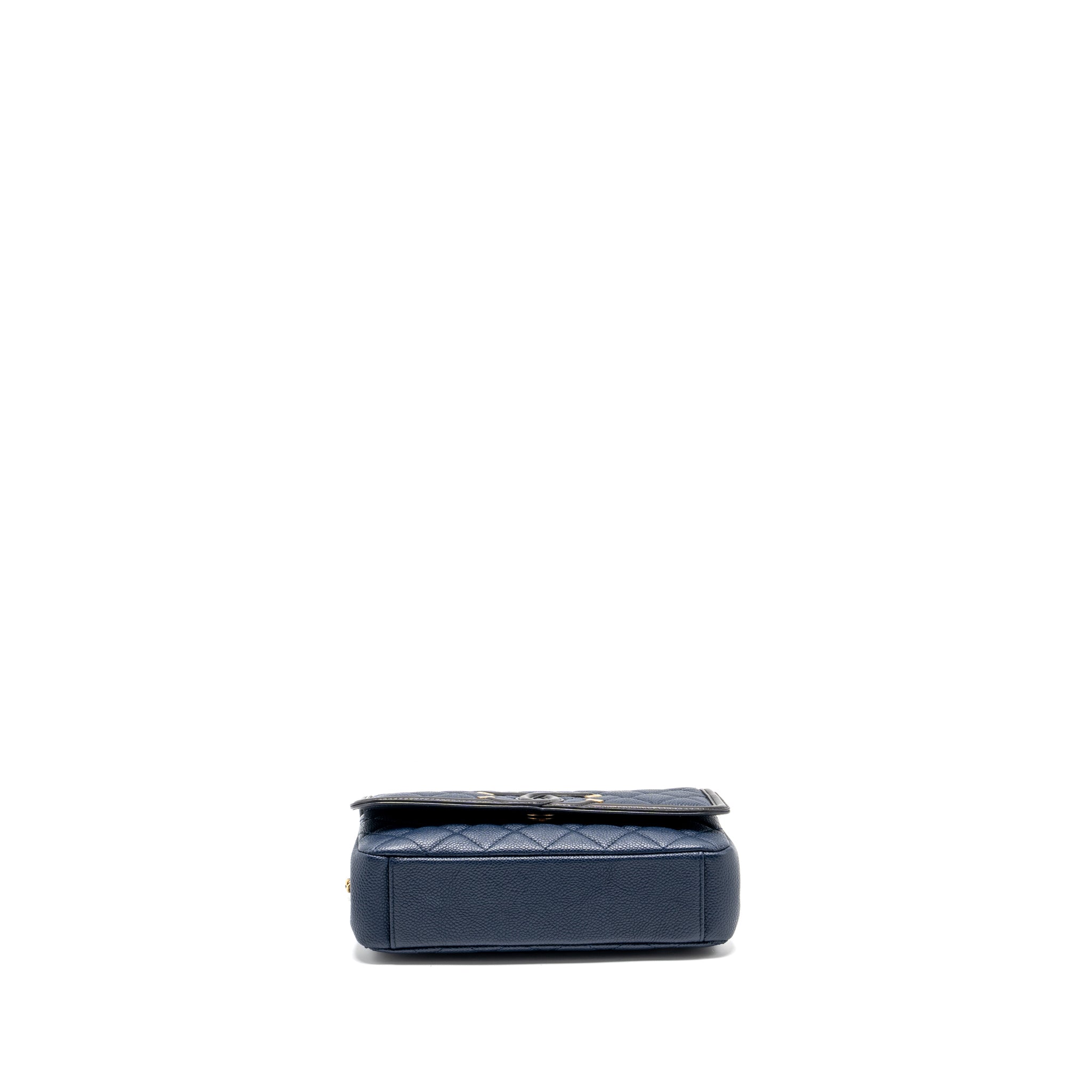 CHANEL FILIGREE FLAP BAG CAVIAR NAVY/BLACK GHW