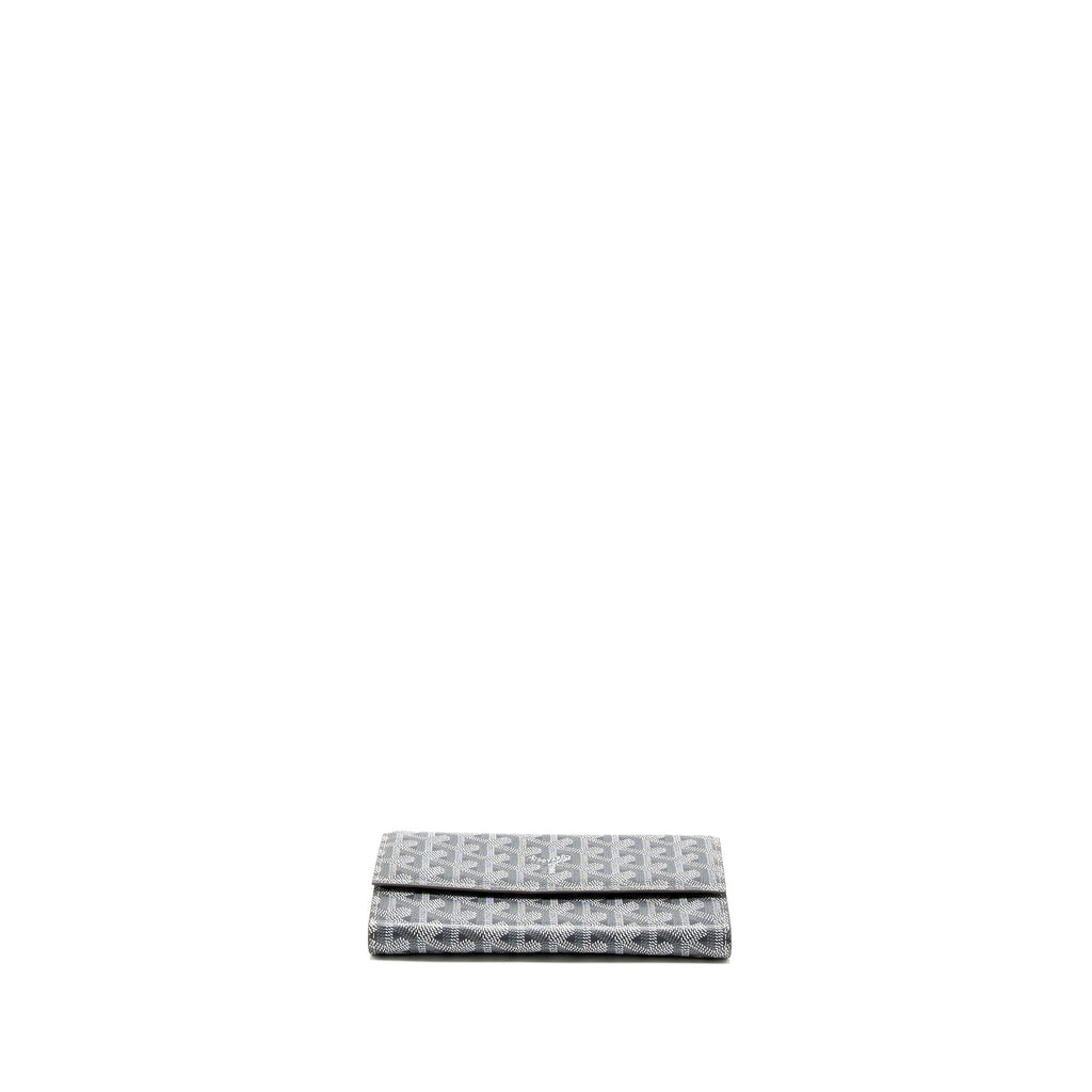 GOYARD VARENNE CONTINENTAL WALLET GOYARDINE CANVAS/CALFSKIN GREY SHW