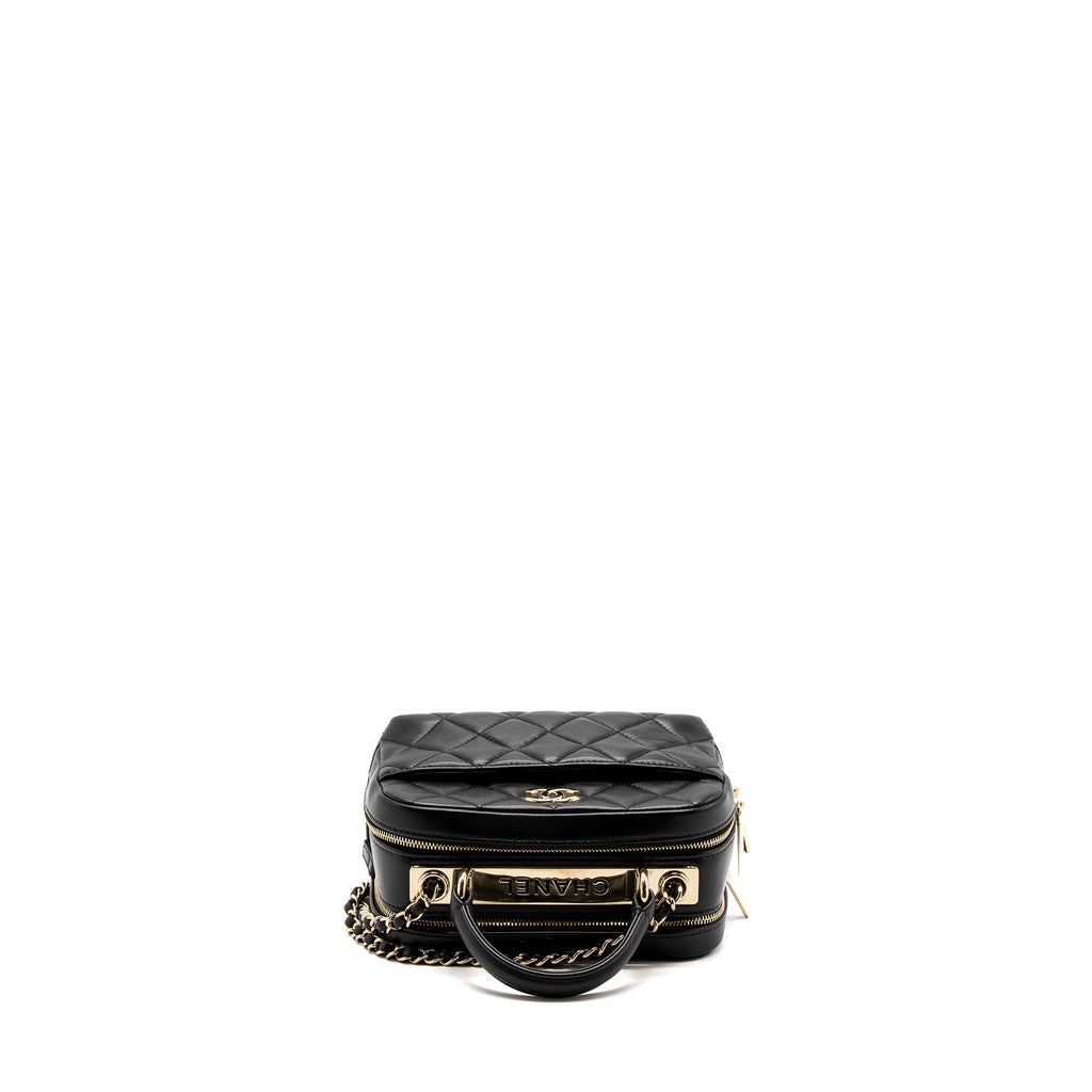 CHANEL TRENDY CC TOP HANDLE VANITY BAG LAMBSKIN BLACK GHW