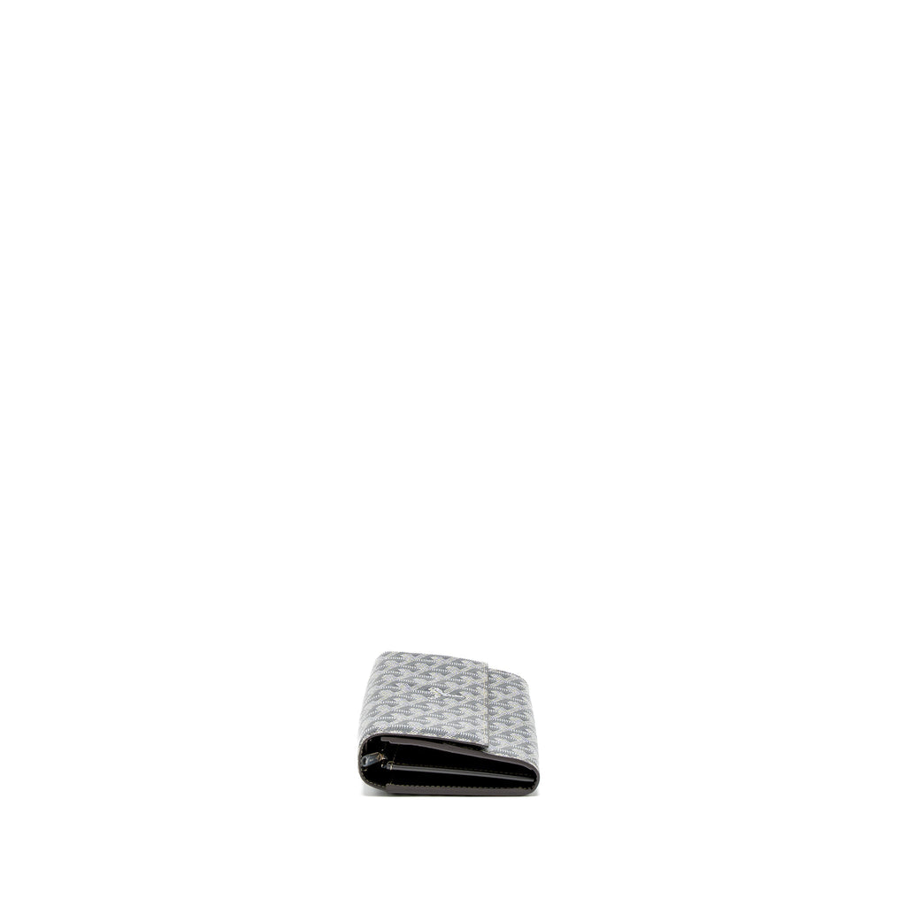 GOYARD VARENNE CONTINENTAL WALLET GOYARDINE CANVAS/CALFSKIN GREY SHW