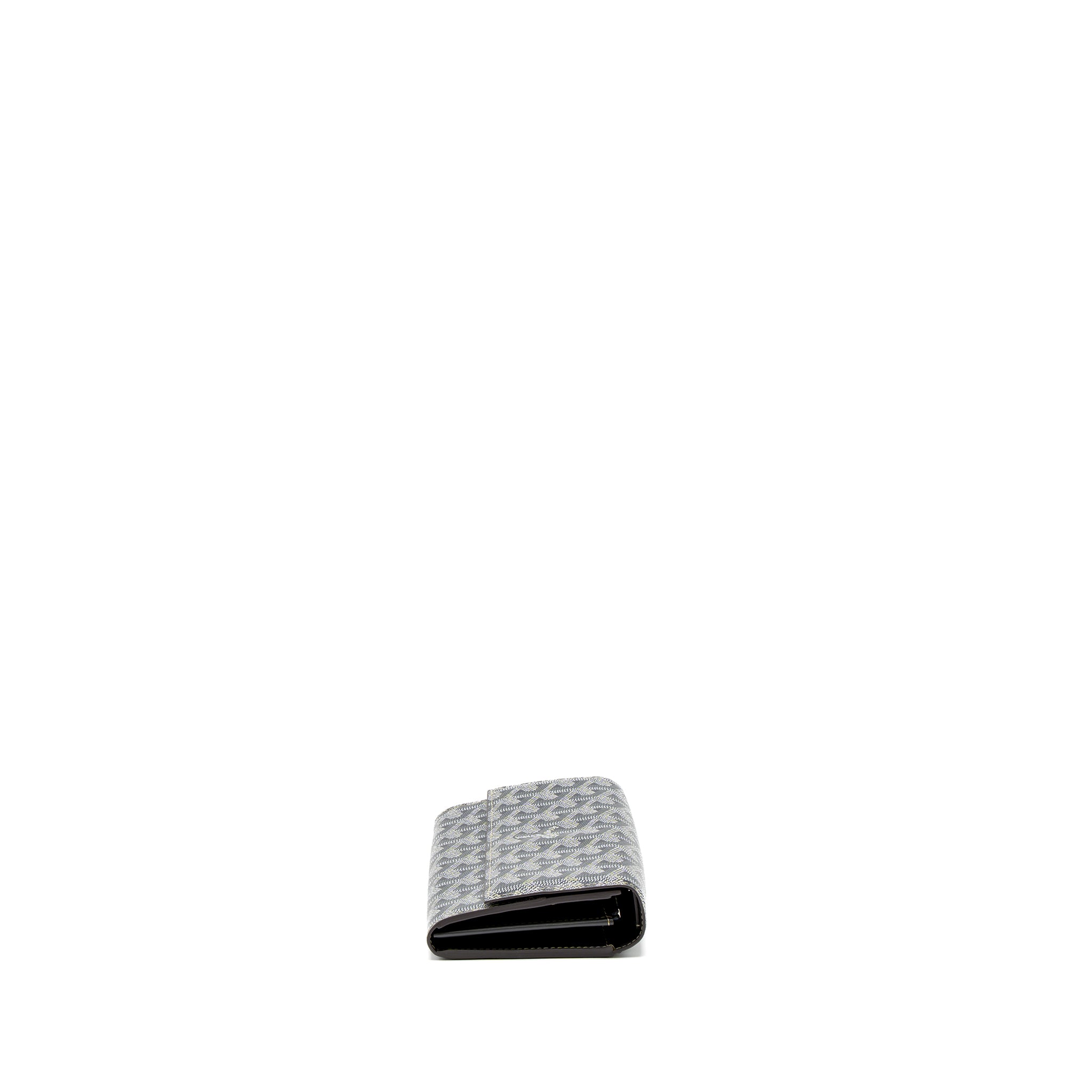GOYARD VARENNE CONTINENTAL WALLET GOYARDINE CANVAS/CALFSKIN GREY SHW