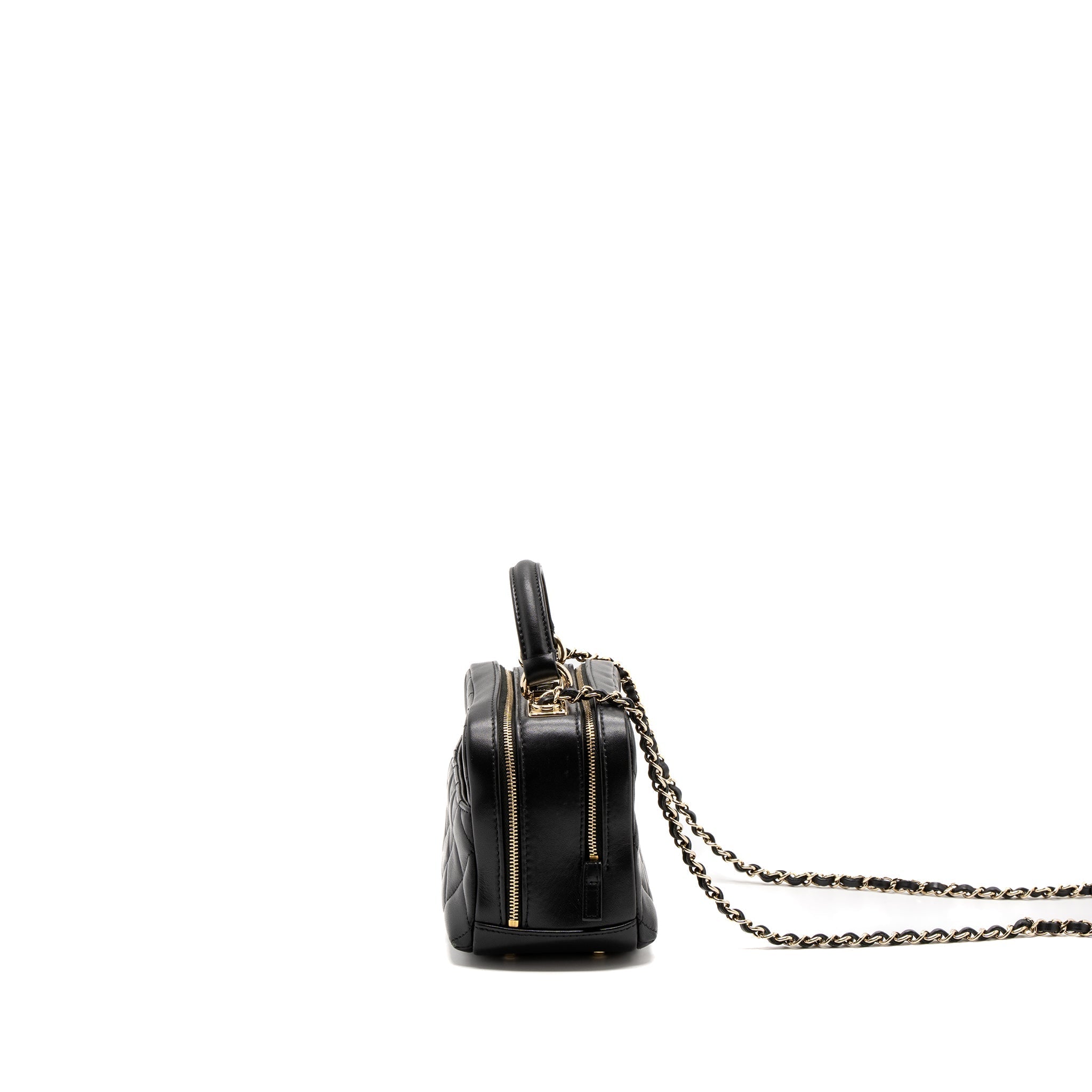 CHANEL TRENDY CC TOP HANDLE VANITY BAG LAMBSKIN BLACK GHW