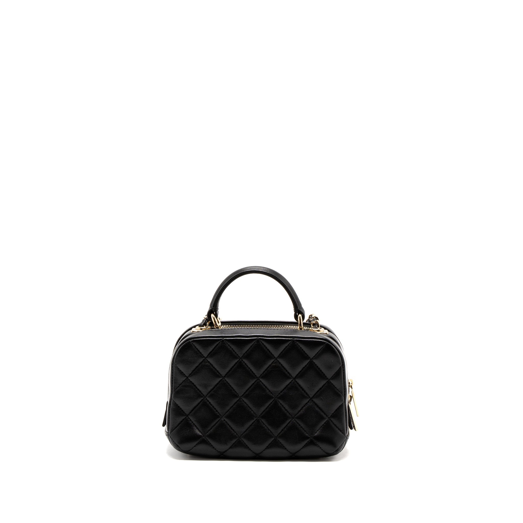 CHANEL TRENDY CC TOP HANDLE VANITY BAG LAMBSKIN BLACK GHW