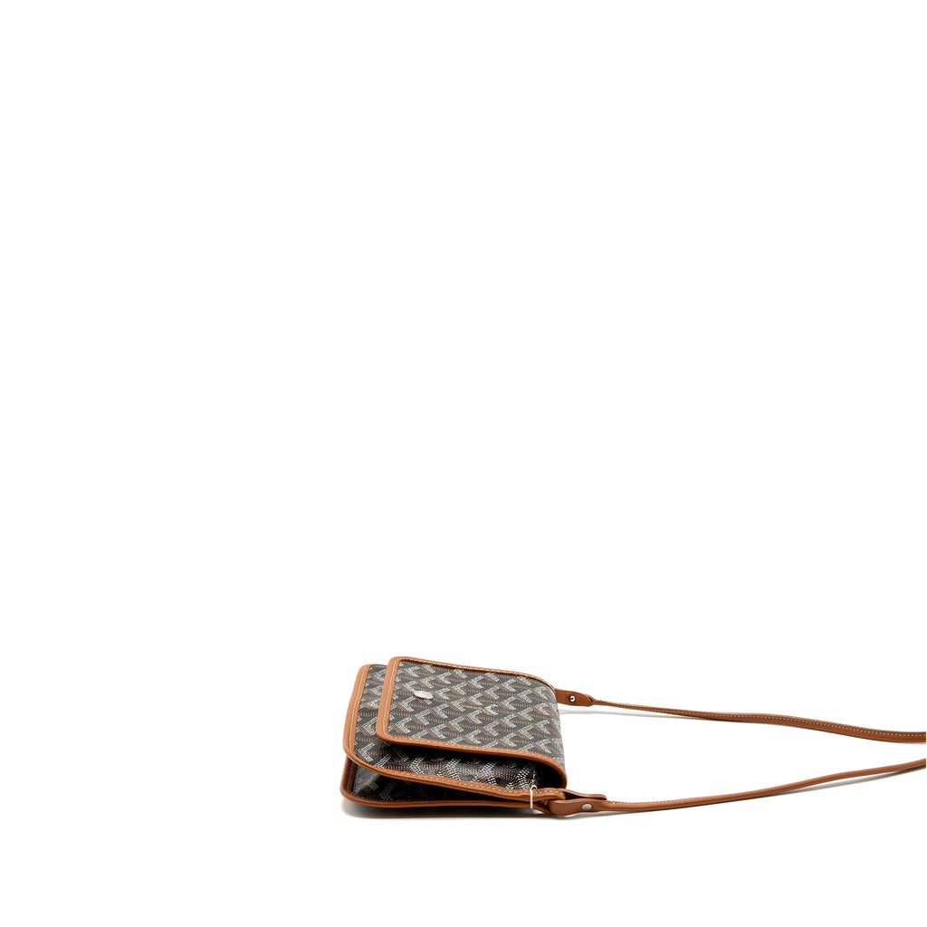 GOYARD PLUMET POCKET WALLET GOYARDINE CANVAS/CALFSKIN BLACK/BROWN SHW