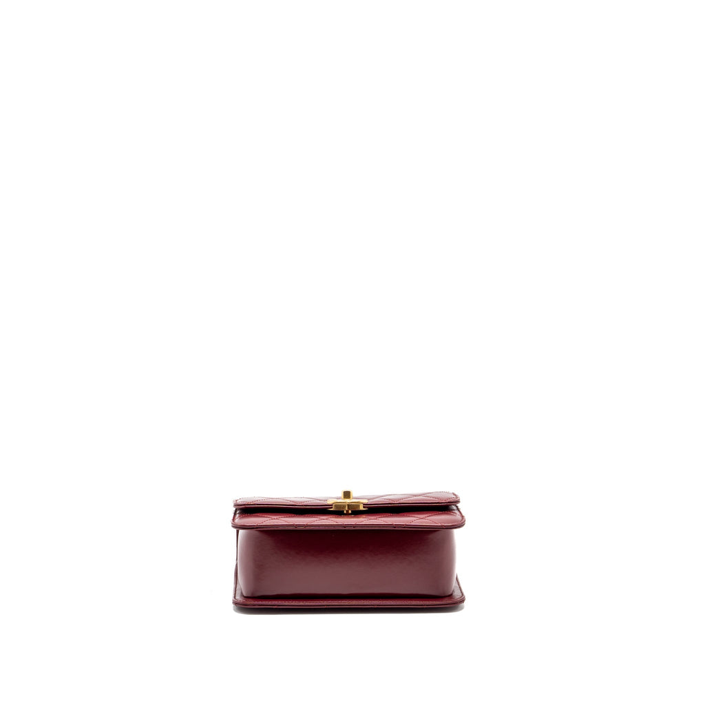 CHANEL GOLD CRUSH MINI FLAP BAG CALFSKIN RED GHW (MICROCHIP)
