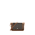 GOYARD PLUMET POCKET WALLET GOYARDINE CANVAS/CALFSKIN BLACK/BROWN SHW