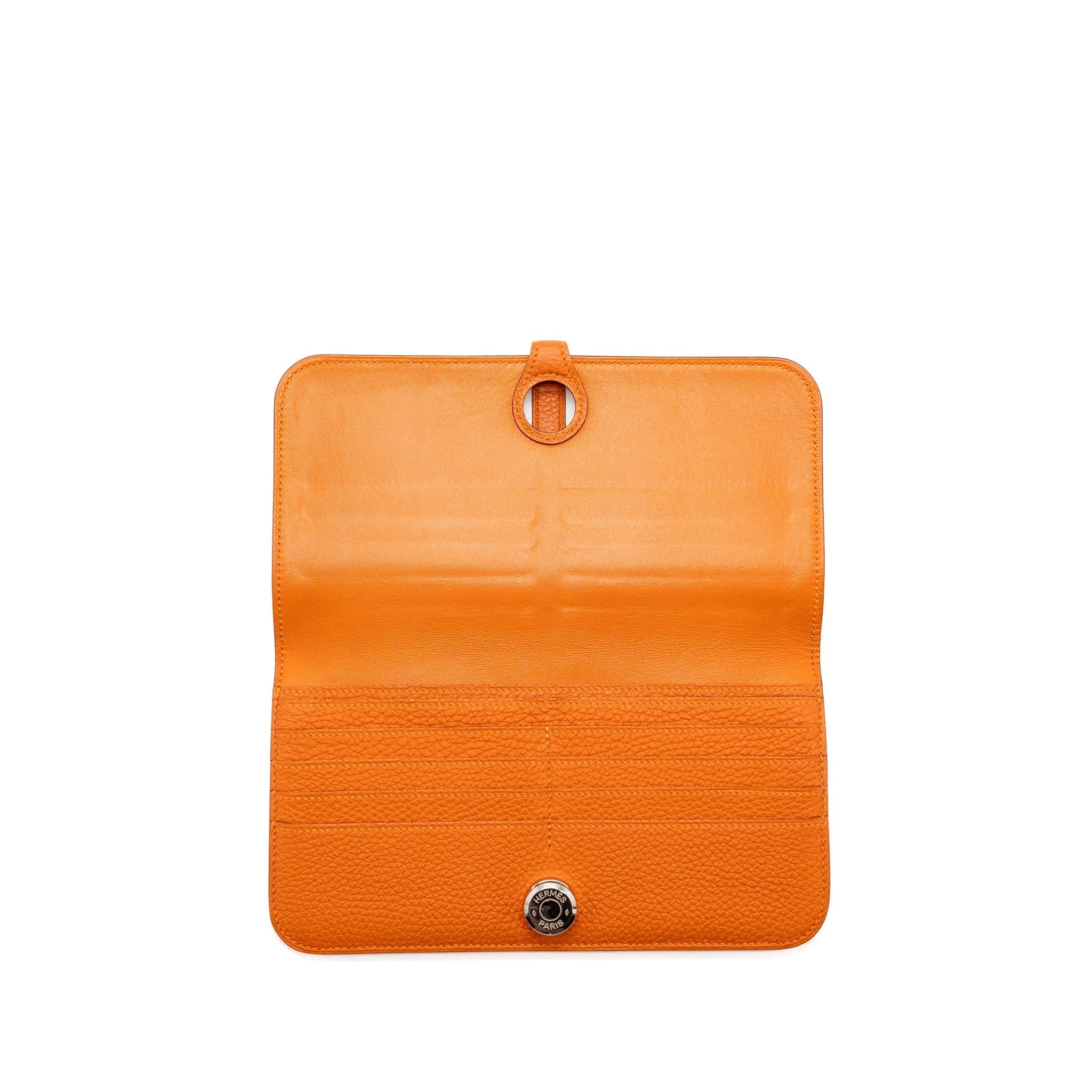 HERMES DOGON LONG WALLET CLEMENCE ORANGE SHW
