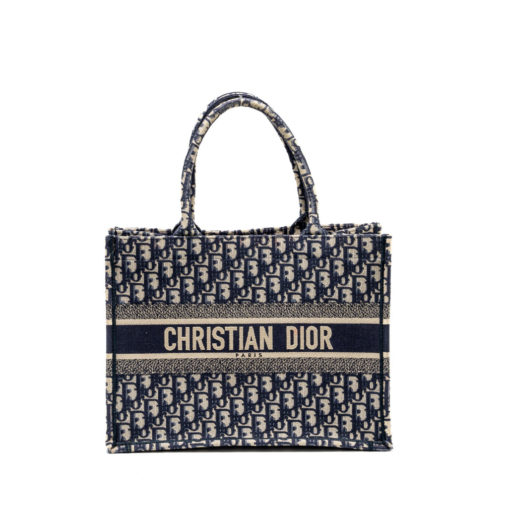 DIOR MEDIUM BOOK TOTE DIOR OBLIQUE EMBROIDERY BLUE