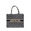 DIOR MEDIUM BOOK TOTE DIOR OBLIQUE EMBROIDERY BLUE