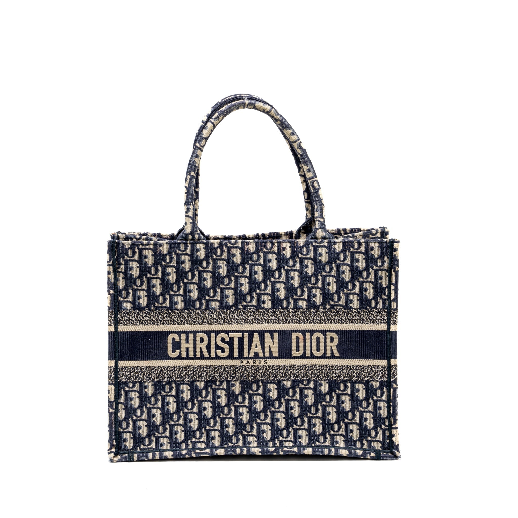 DIOR MEDIUM BOOK TOTE DIOR OBLIQUE EMBROIDERY BLUE