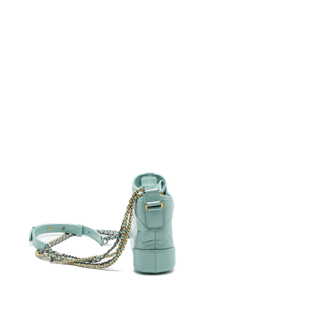 CHANEL SMALL GABRIELLE HOBO BAG CALFSKIN GREEN MULTICOLOUR HARDWARE