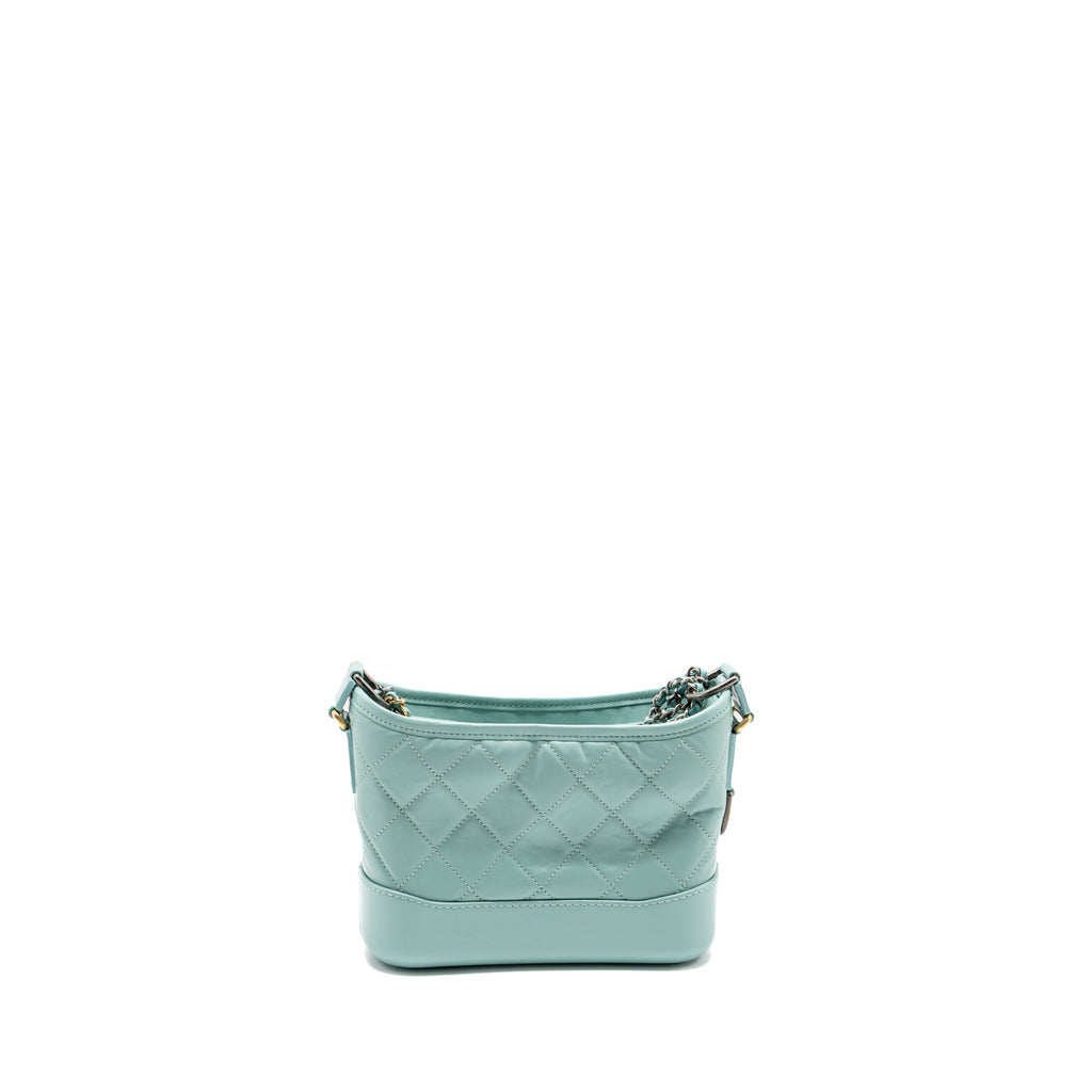 CHANEL SMALL GABRIELLE HOBO BAG CALFSKIN GREEN MULTICOLOUR HARDWARE