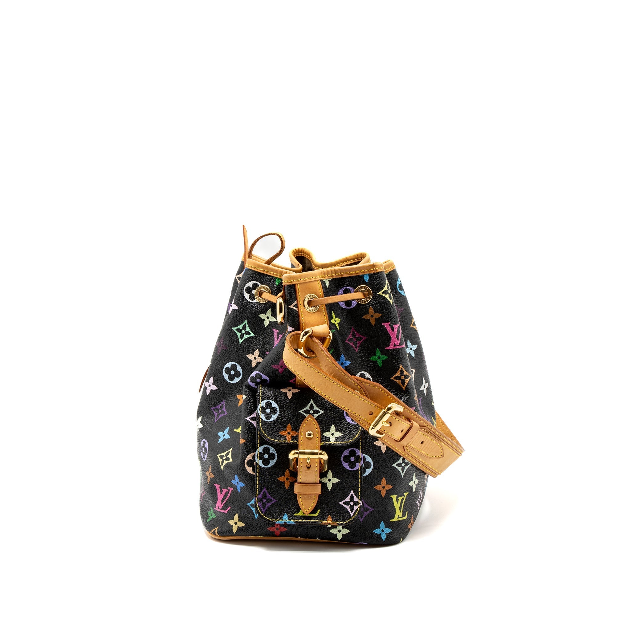 LOUIS VUITTON PETIT NOE MONOGRAM CANVAS BLACK/MULTICOLOUR GHW