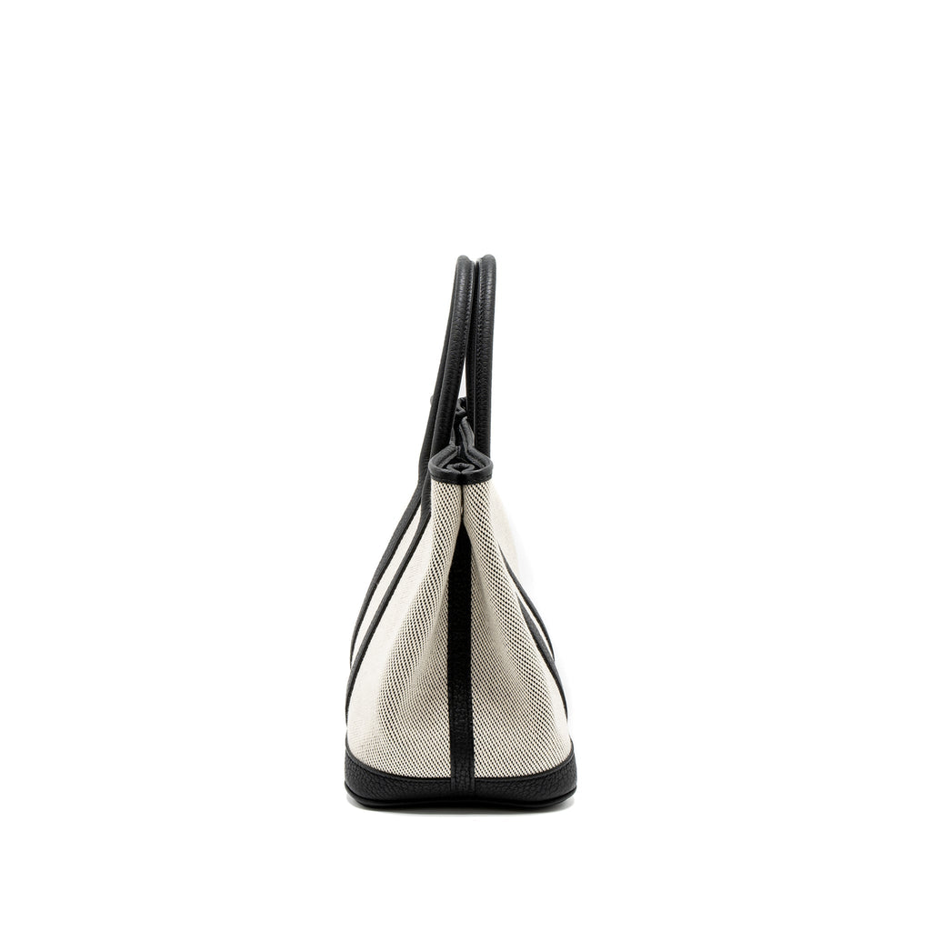 HERMES GARDEN PARTY 30 CANVAS/NEGONDA ECRU/BLACK SHW