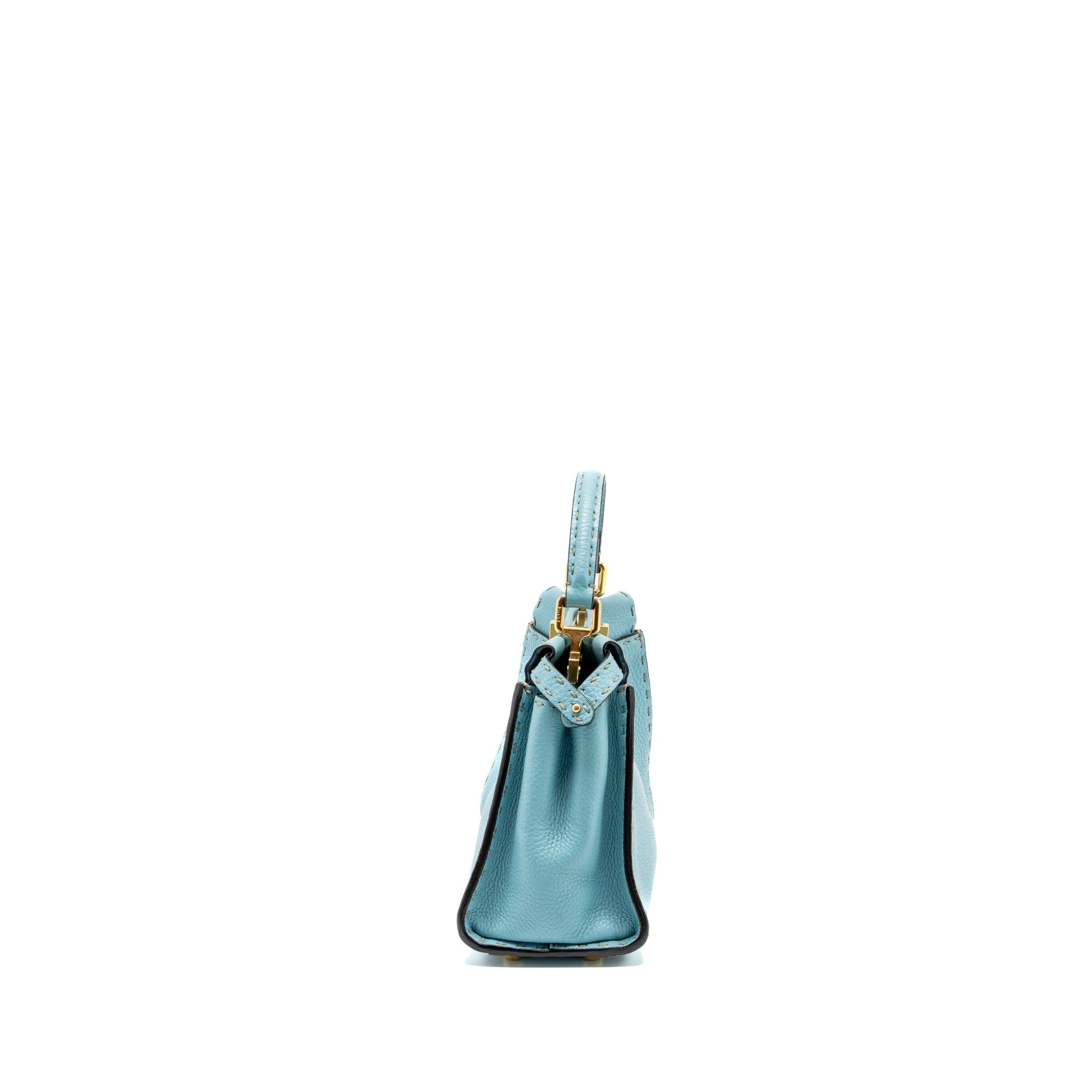FENDI MINI PEEKABOO BAG CALFSKIN BLUE GHW