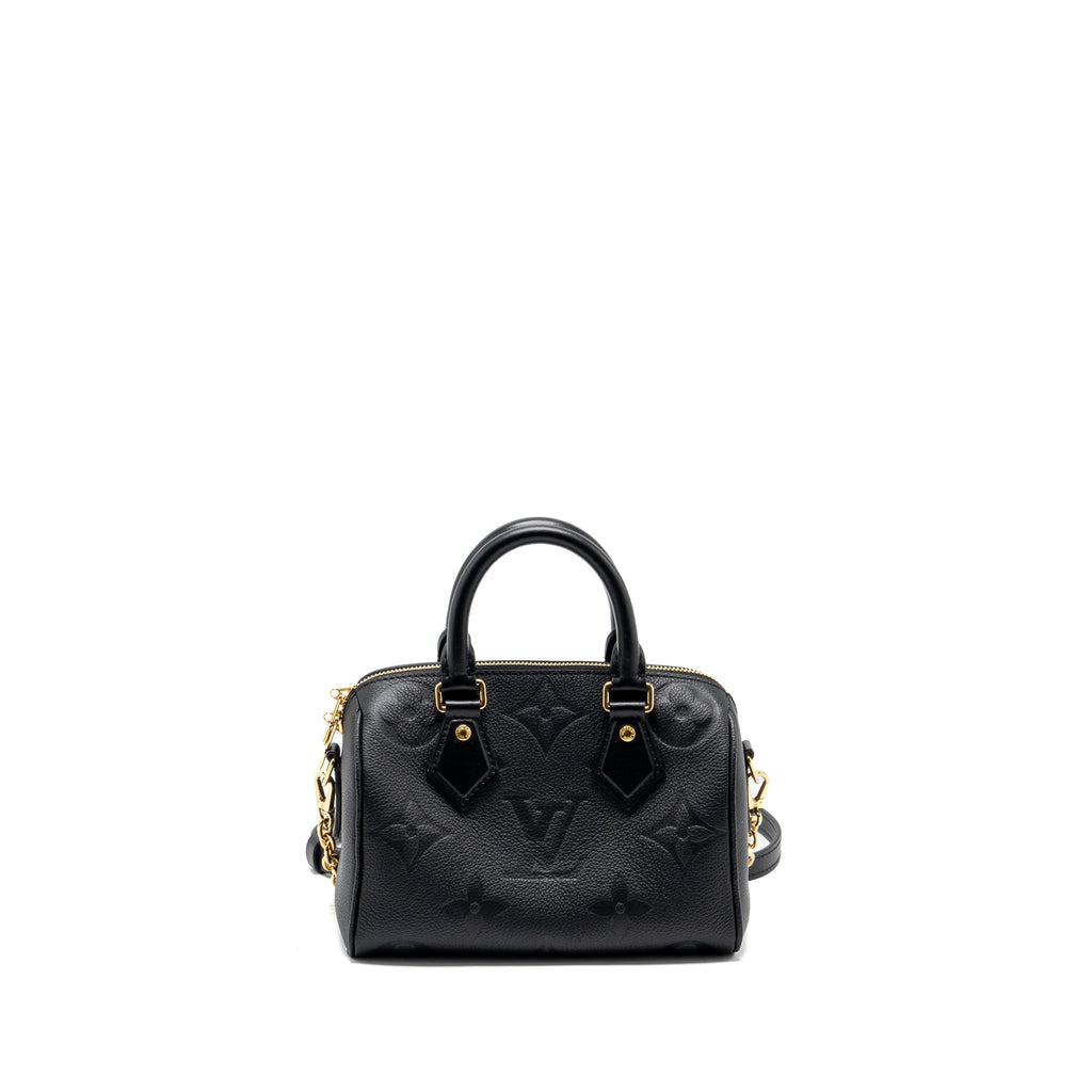 LOUIS VUITTON SPEEDY 20 BANDOULIERE MONOGRAM EMPREINTE BLACK GHW