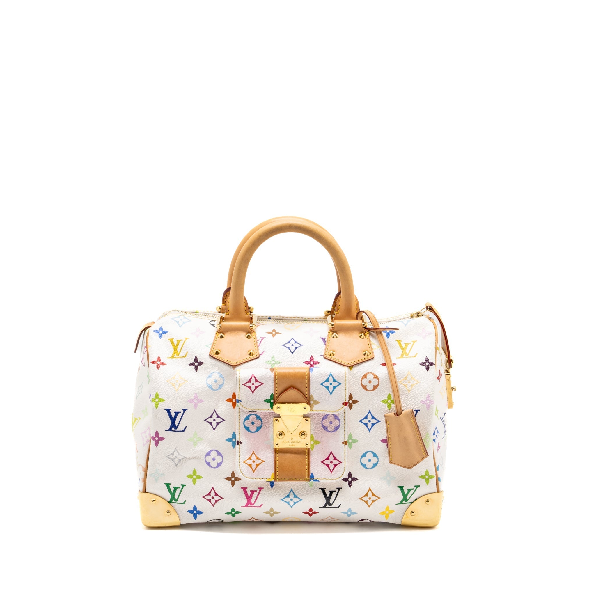LOUIS VUITTON SPEEDY 30 MONOGRAM CANVAS WHITE MULTICOLOUR GHW