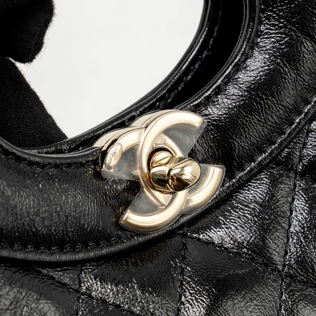 CHANEL 24S MINI 31 BAG SHINY LAMBSKIN BLACK LGHW (MICROCHIP)