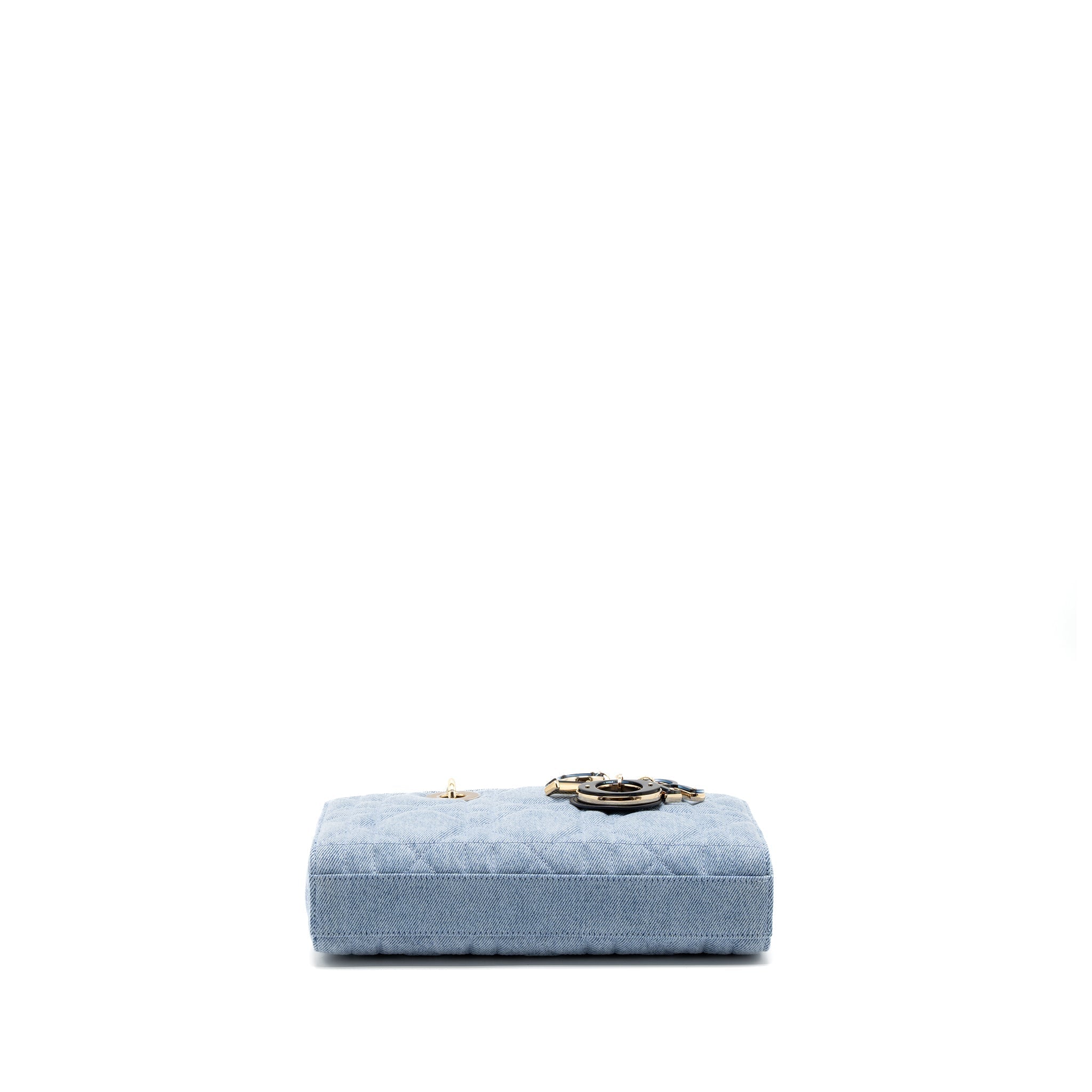 DIOR SMALL LADY D-JOY BAG MACROCANNAGE DENIM BLUE LGHW
