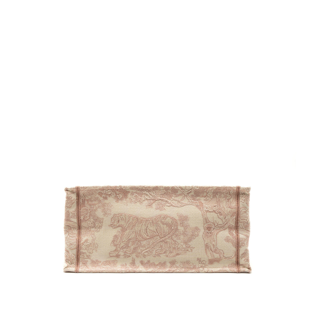 DIOR MEDIUM BOOK TOTE BAG PINK TOILE DE JOUY EMBROIDERY