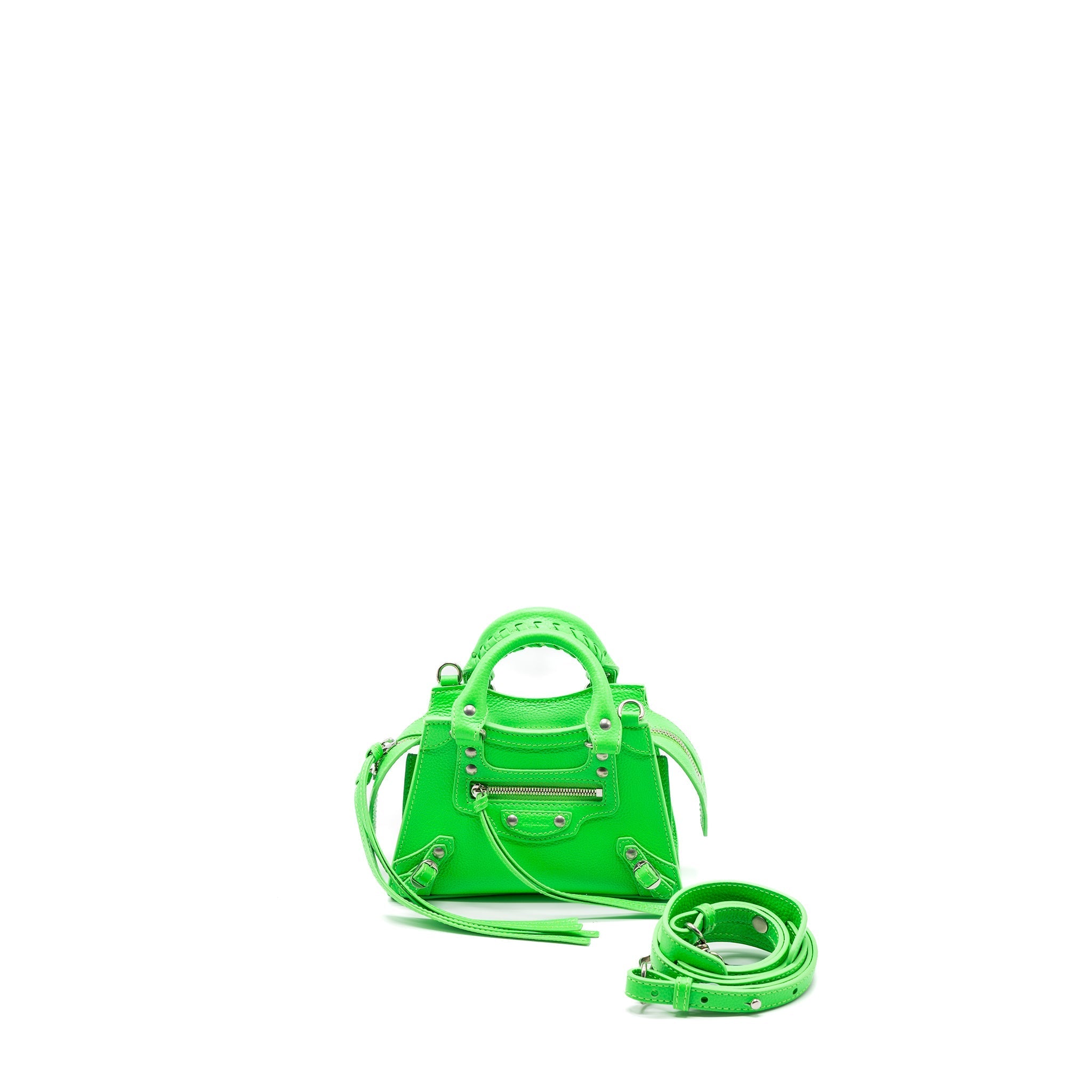 BALENCIAGA SUPER MINI NEO CITY BAG CALFSKIN GREEN SHW