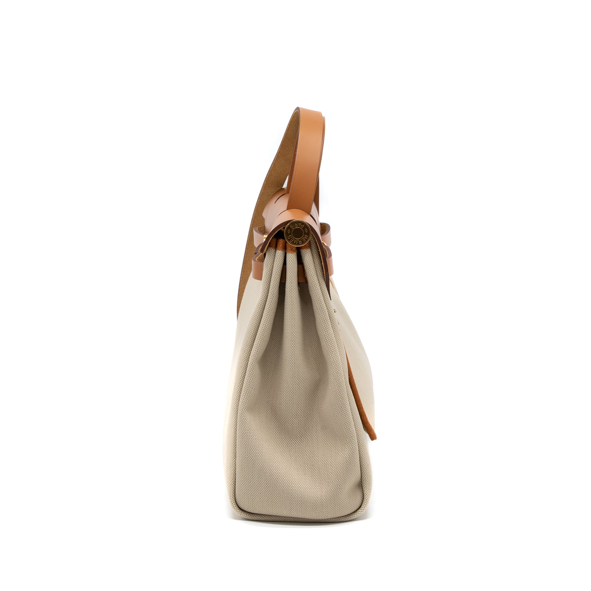 HERMES HERBAG 31 ZIP BAG TOILE MILITARIES/VACHE HUNTER BETON/NATURE GHW