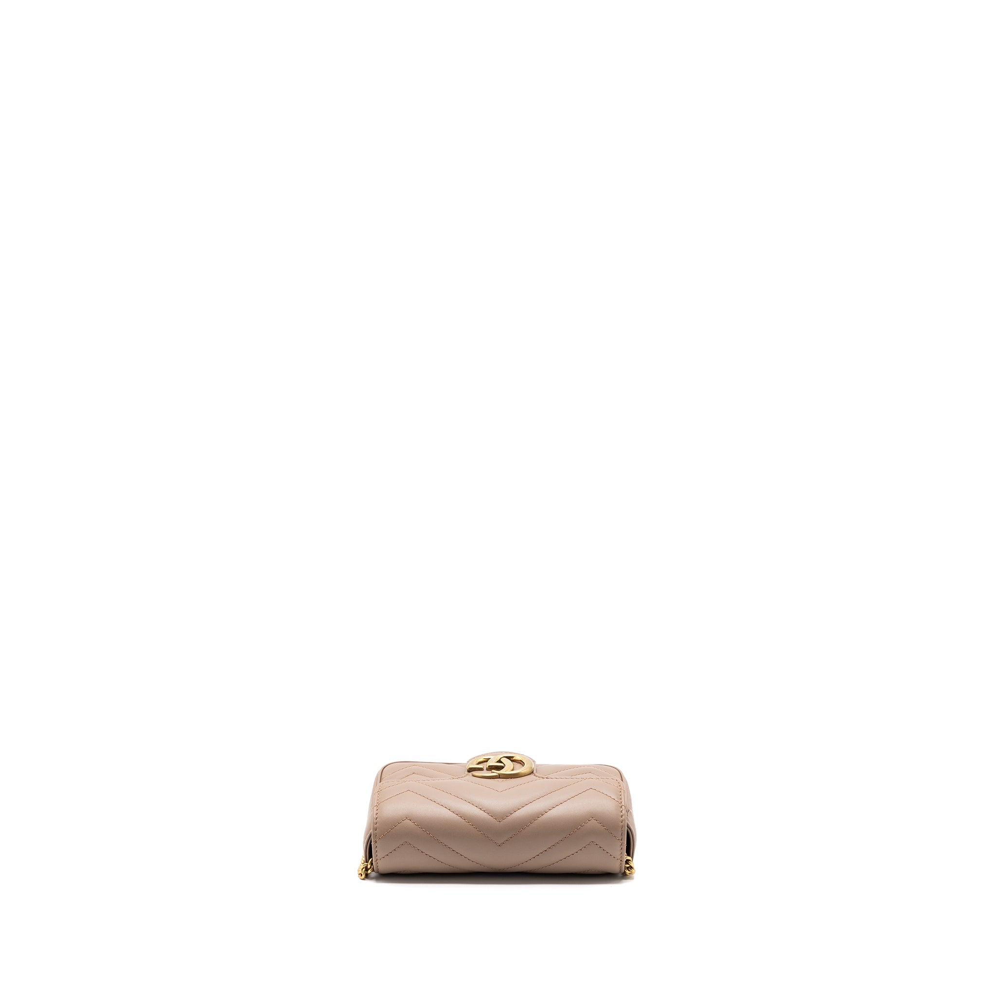 GUCCI SUPER MINI GG MARMONT BAG CALFSKIN BEIGE GHW
