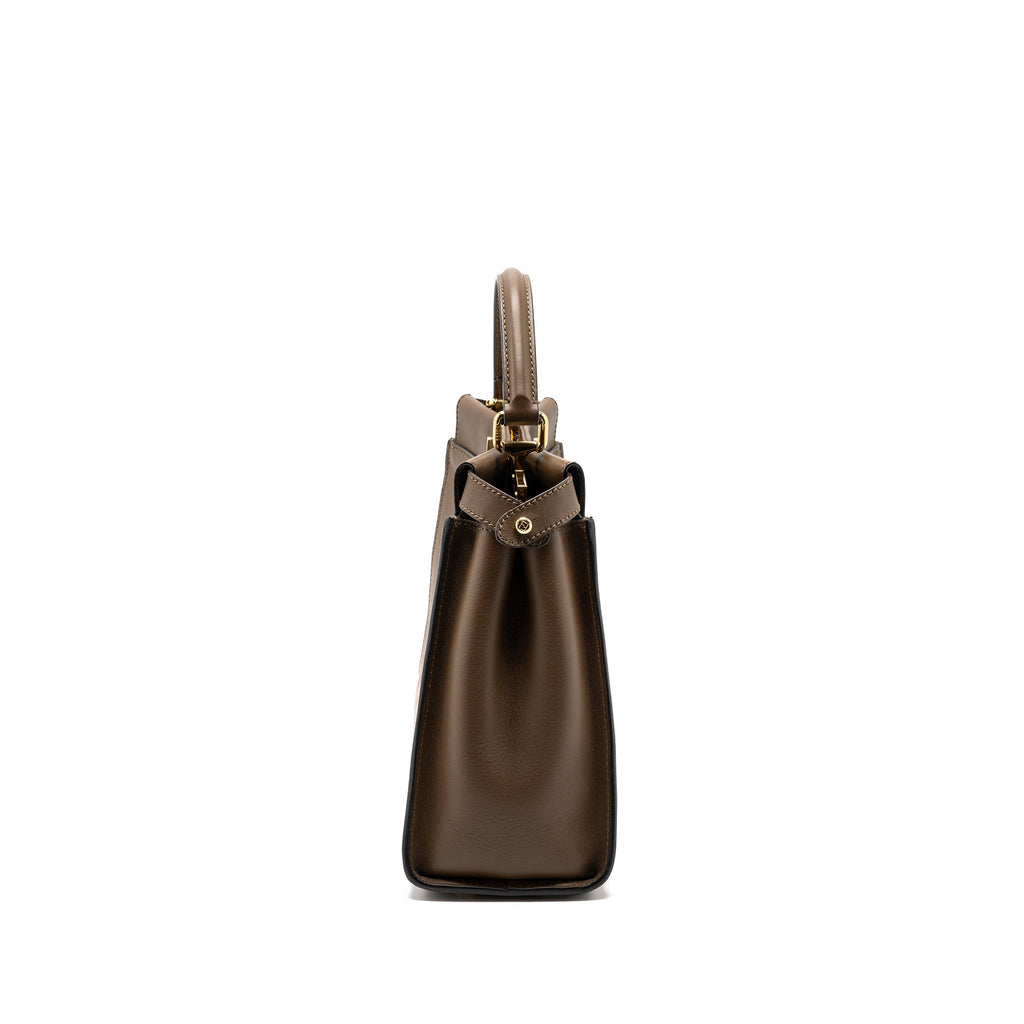 FENDI MEDIUM PEEKABOO BAG CALFSKIN TOBACO GHW