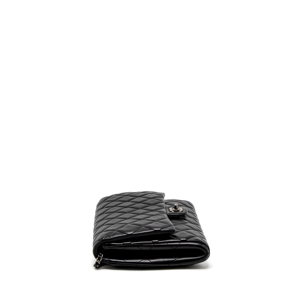 CHANEL TIMELESS CLUTCH WITH CHAIN LAMBSKIN BLACK RUTHENIUM HARDWARE