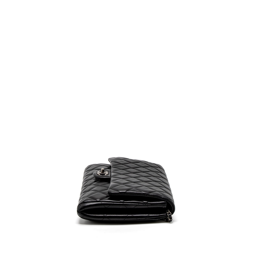 CHANEL TIMELESS CLUTCH WITH CHAIN LAMBSKIN BLACK RUTHENIUM HARDWARE
