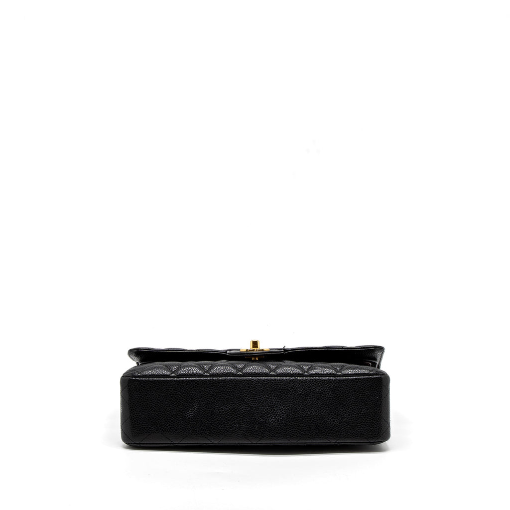 CHANEL MEDIUM CLASSIC DOUBLE FLAP BAG CAVIAR BLACK GHW