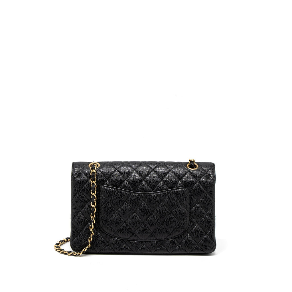 CHANEL MEDIUM CLASSIC DOUBLE FLAP BAG CAVIAR BLACK GHW