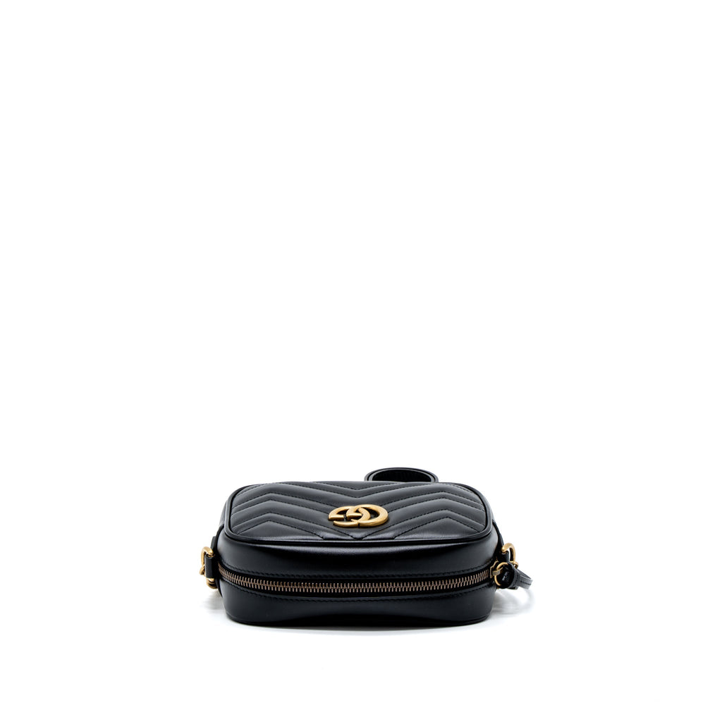 GUCCI GG MARMONT MATELASSE MINI BAG CALFSKIN BLACK GHW