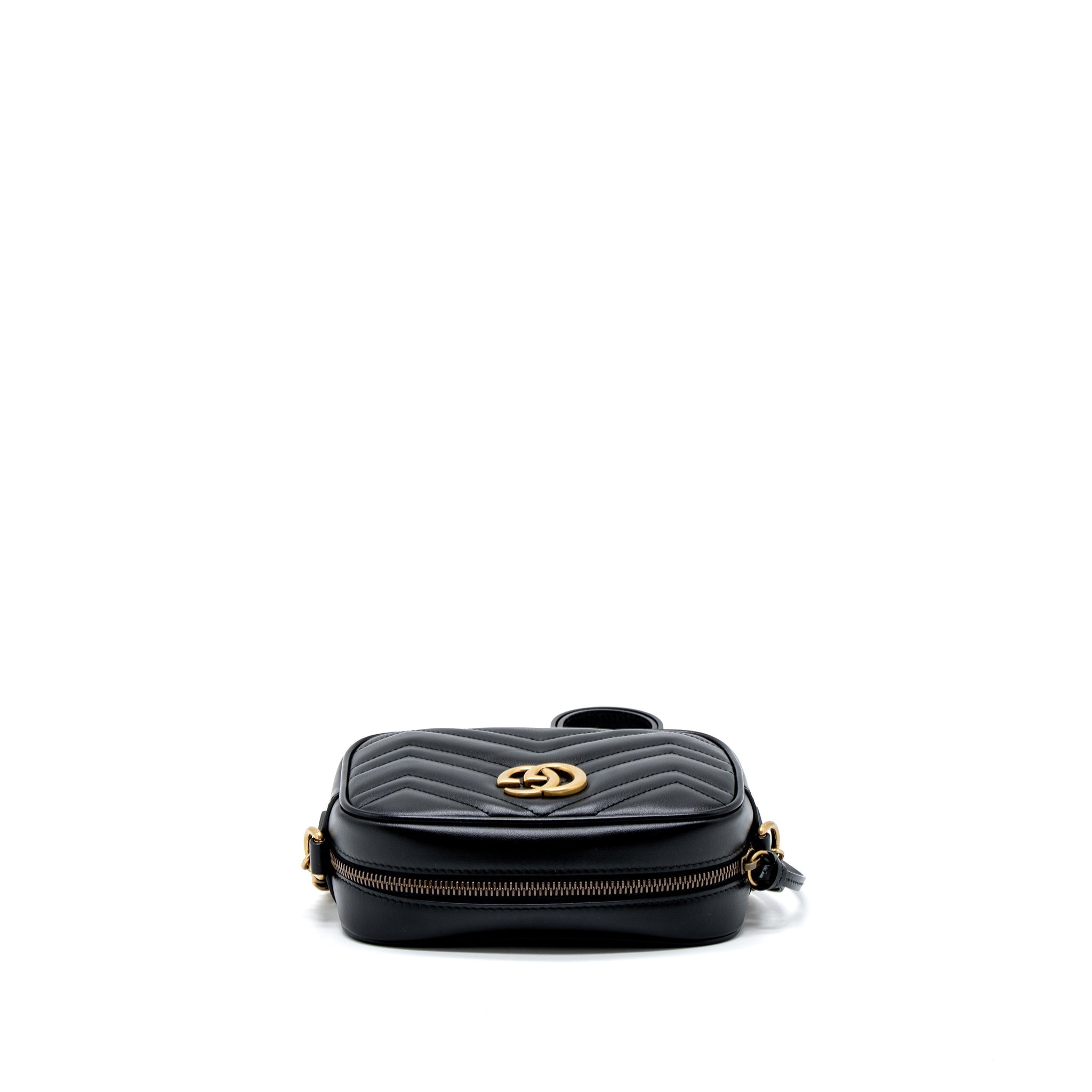 GUCCI GG MARMONT MATELASSE MINI BAG CALFSKIN BLACK GHW