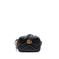 GUCCI GG MARMONT MATELASSE MINI BAG CALFSKIN BLACK GHW