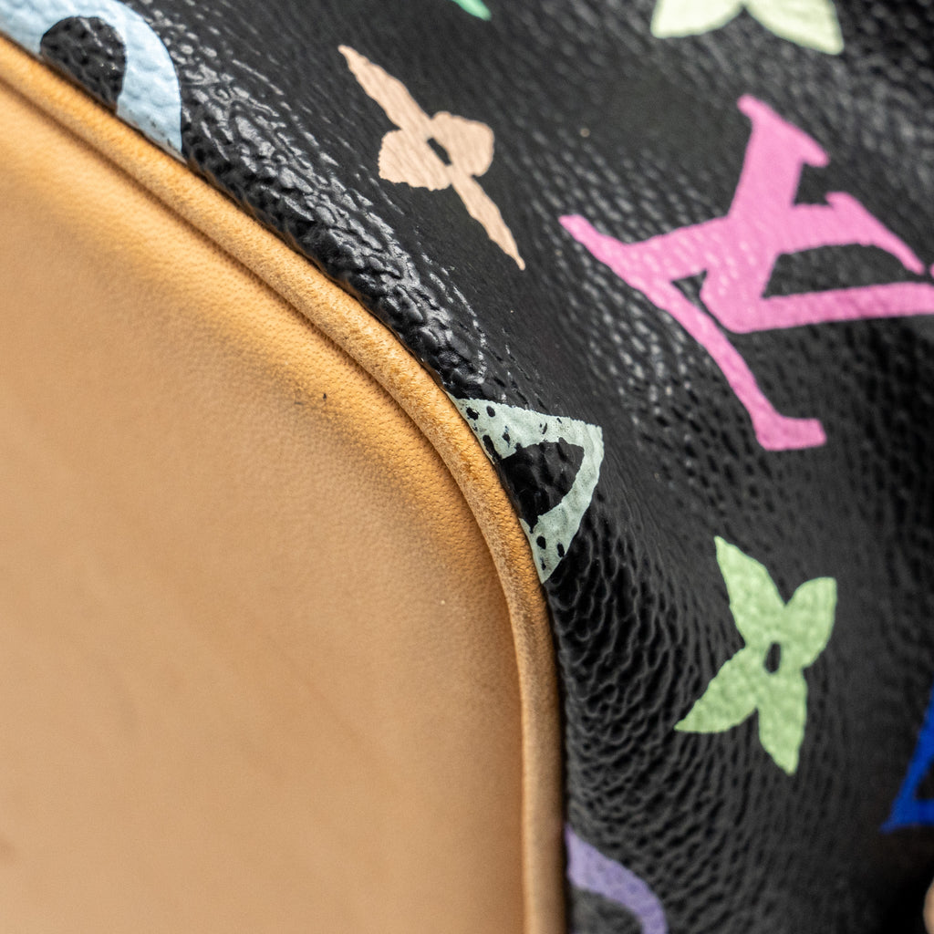 LOUIS VUITTON PETIT NOE BLACK MULTICOLOUR MONOGRAM CANVAS GHW