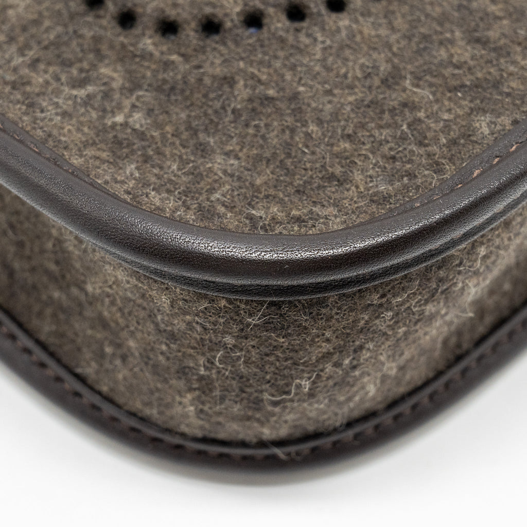 HERMES MINI EVELYNE FEUTRE/SWIFT/SANGLE WOOL EBENE