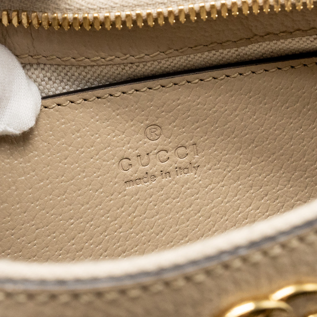 GUCCI OPHIDIA SMALL SHOULDER BAG GG SUPREME CANVAS BEIGE / WHITE GHW