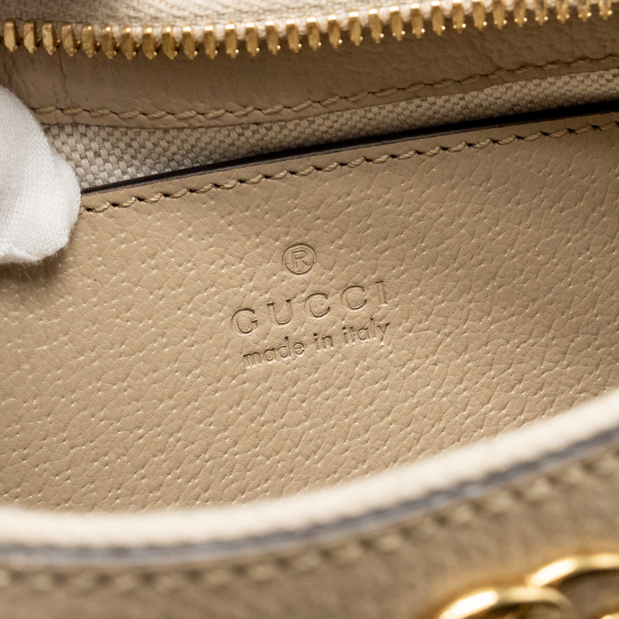 GUCCI OPHIDIA SMALL SHOULDER BAG GG SUPREME CANVAS BEIGE / WHITE GHW
