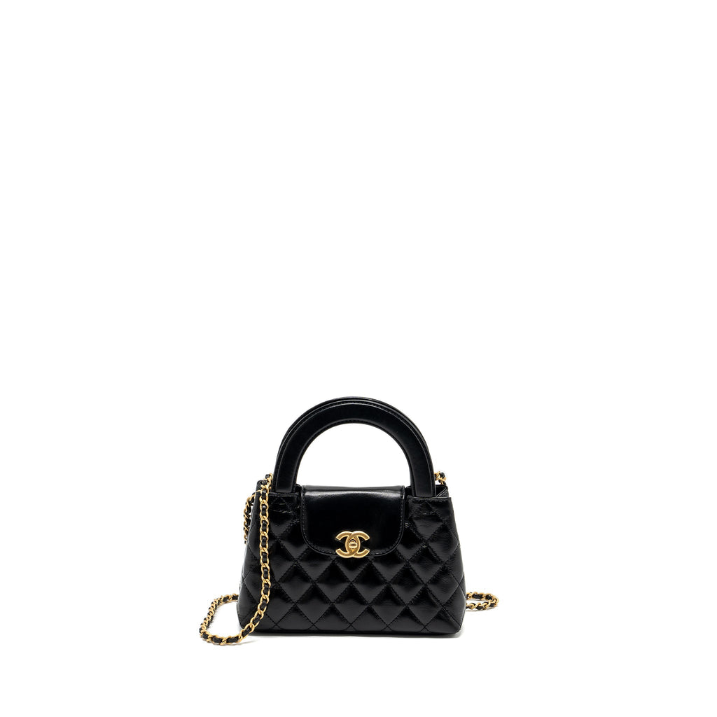 CHANEL MINI KELLY SHOPPING TOTE BAG CALFSKIN GHW (MICROCHIP)